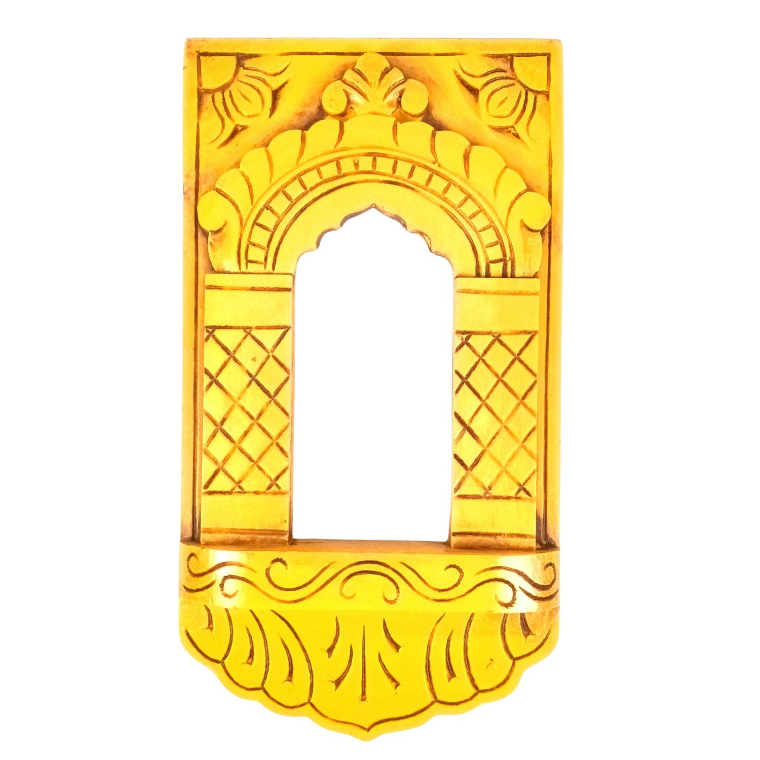 Wooden Jharokha Window Wall Hanging | Rajasthani Decor - 15 inch-Apkamart