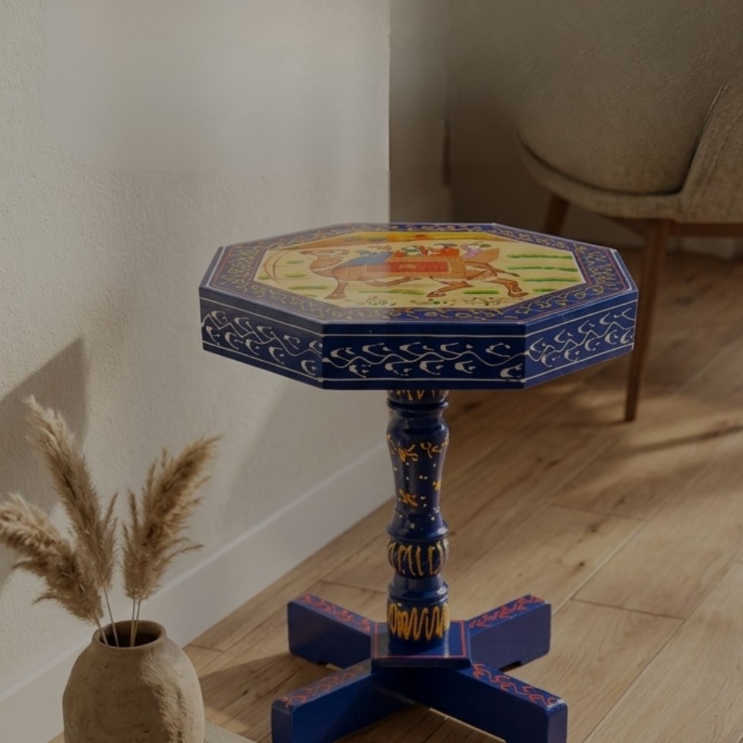 Wooden Side Table Stool for Home – 15 Inch-Apkamart