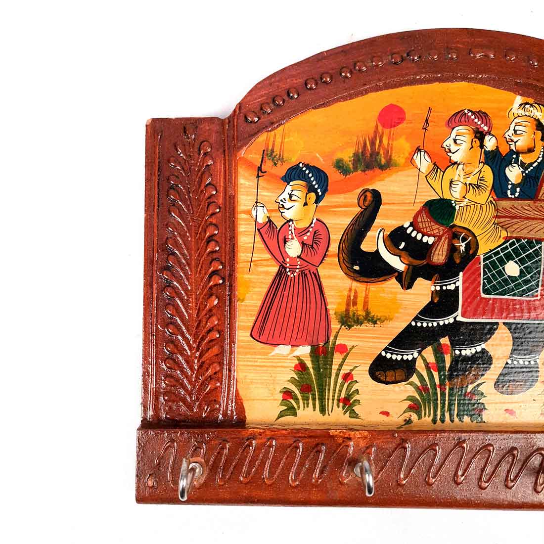 Key Holder Wall Hanger | Key Hanging Organizer Stand Wooden | Key Hook Hanging Wall Mount - For Home, Entrance, Office Decor & Gifts - 9 Inch (4 Hooks) - Apkamart