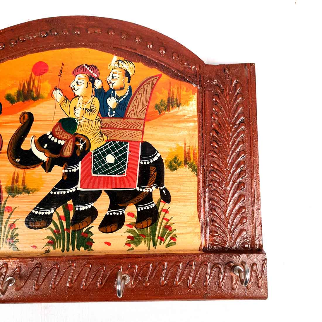 Key Holder Wall Hanger | Key Hanging Organizer Stand Wooden | Key Hook Hanging Wall Mount - For Home, Entrance, Office Decor & Gifts - 9 Inch (4 Hooks) - Apkamart