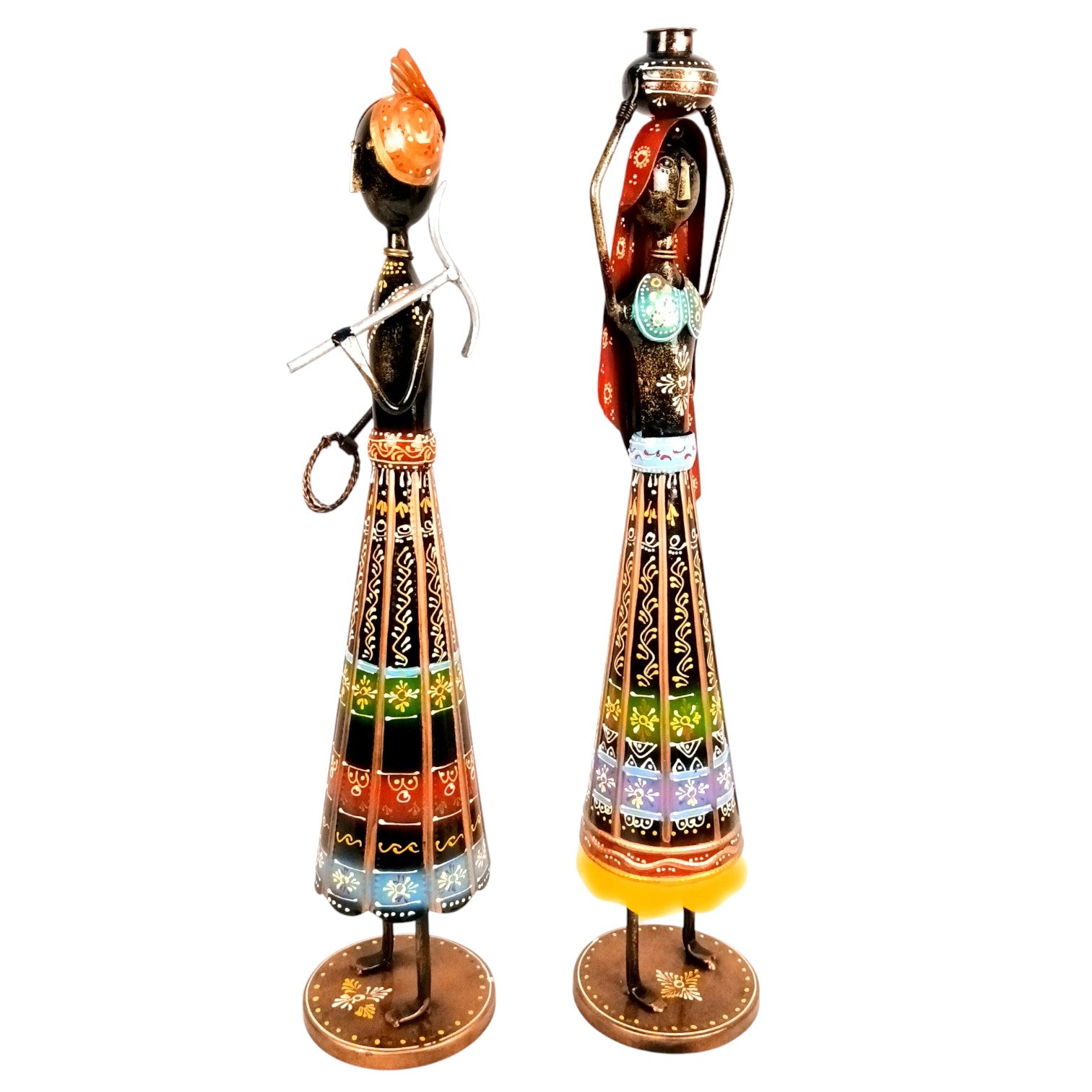 Worker Ladies Showpiece Set | Decorative Figurine for Home, Living Room & Office | Handcrafted Statue & Table Showpiece for Gifting & Interior Decoration - 14 Inch (Set Of 2) - Apkamart