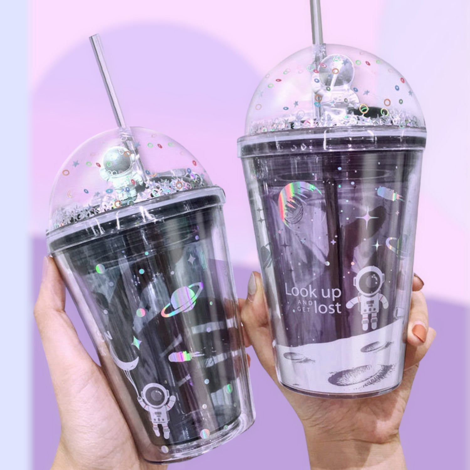 Sipper Bottler with Straw - Space Design | Kid's Cup / Tumbler with Lid | Water Bottle | Fruit Juice Mug for Kids - For Kids Birthday Gift & Return Gift - Apkamart #style_pack of 2