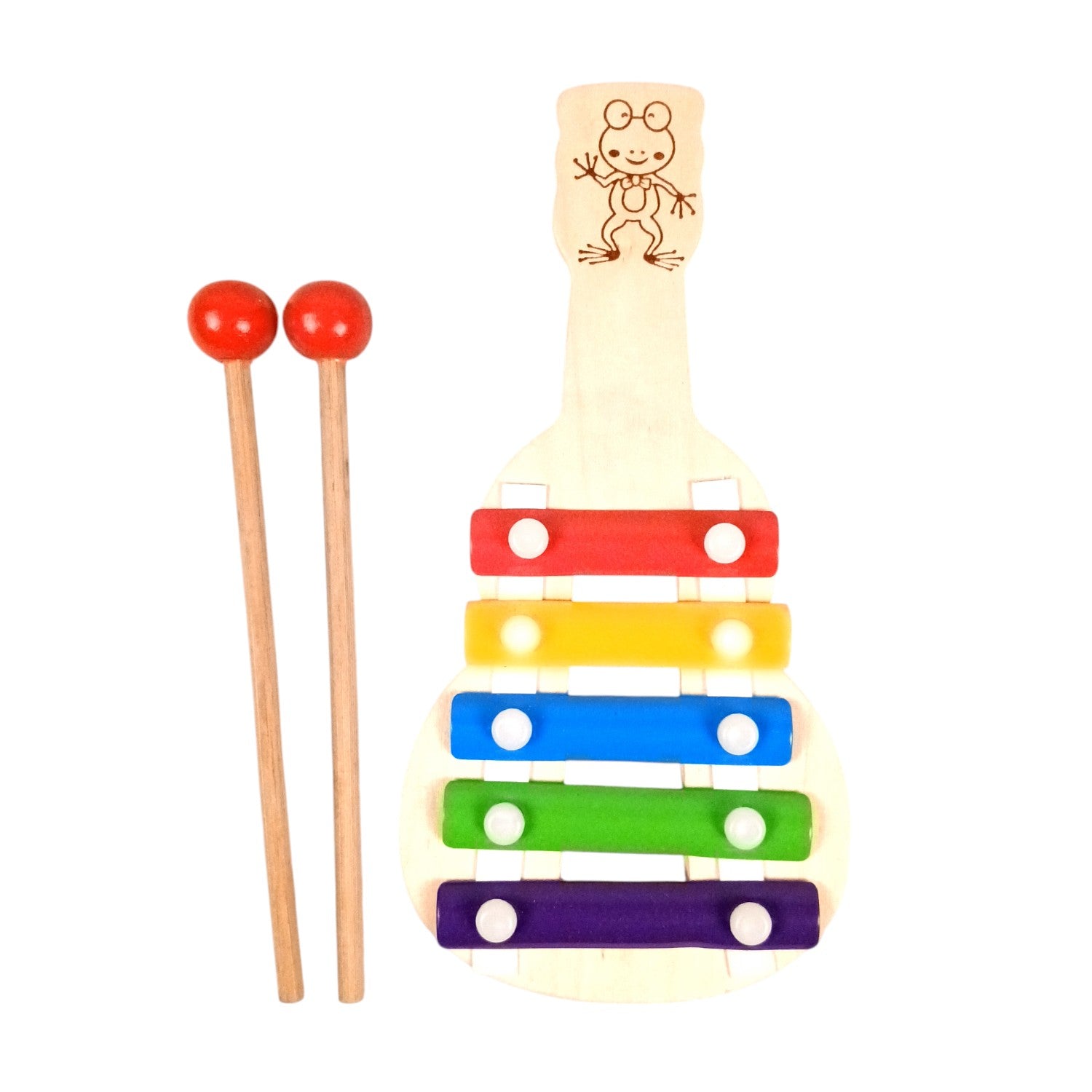 Wooden Xylophone Toy with 2 Mallets - 5 Note | Musical Instruments / Toys | Sound Learning - for Toddlers, Preschoolers, Boys, Girls, Christmas, Birthday Gift - 8 Inch - Apkamart
