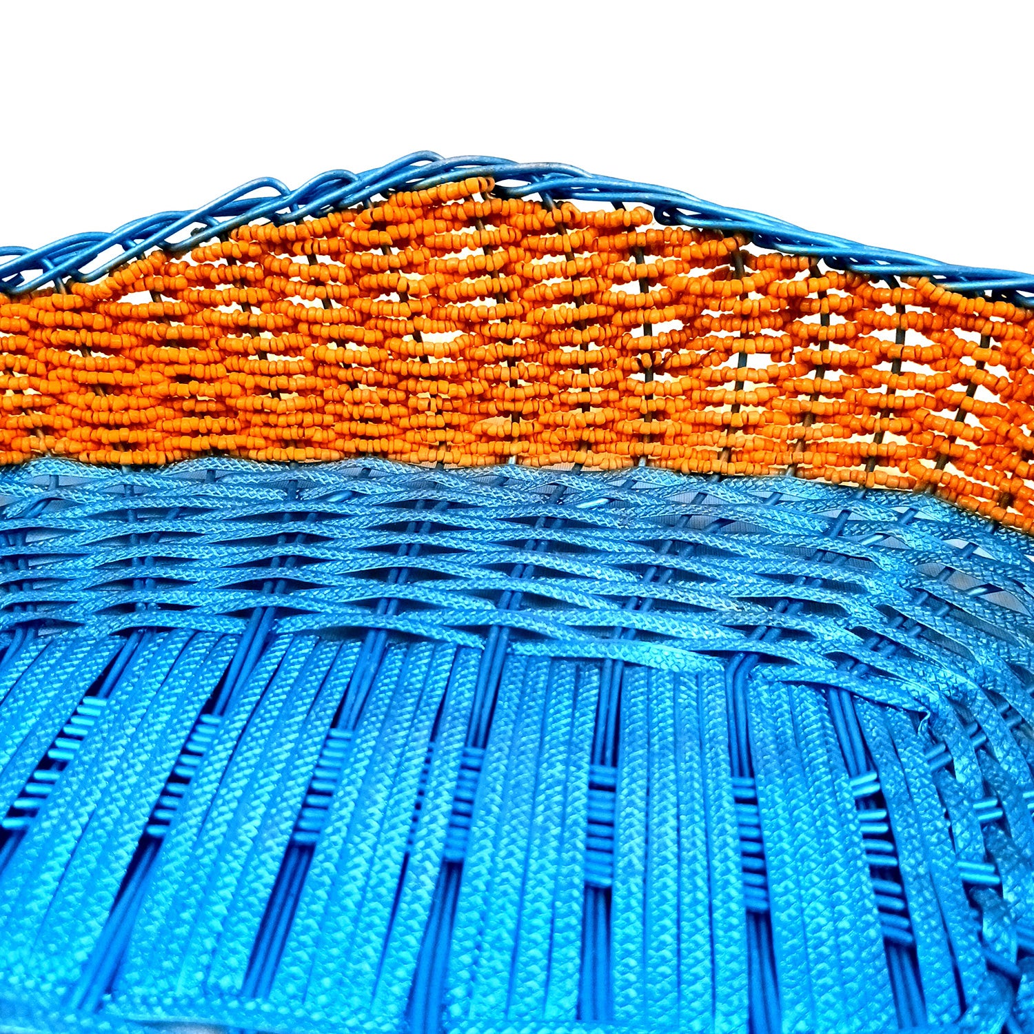 Basket With Beads & Wovan Design | Multipurpose Storage Basket - for Fruits, Makeup, Stationary, Gifts Packing - 12 Inch - Apkamart