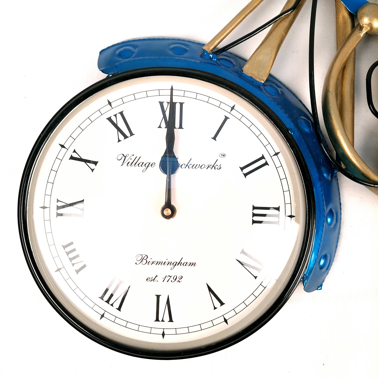 Wall Clock - Bike Design | Wall Mount Royal Enfield Bike Clock With Vintage Look | Deewar Ghadi - For Home, Living Room, Bedroom, Hall, Office Decor & Gift - apkamart