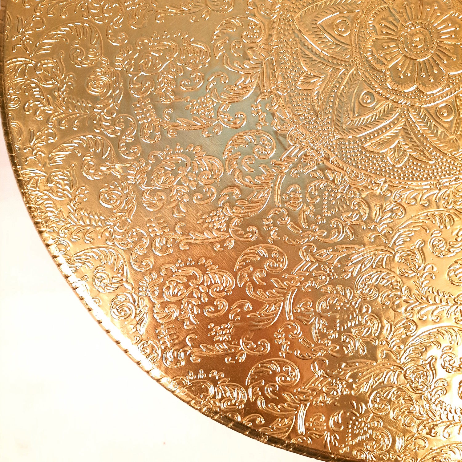 Puja Chowki Bajot | Wooden Brass Chauki | Peeta / Patla for Sitting - For Pooja, Living Room, Home & Corner Decor - 15 Inch - Apkamart