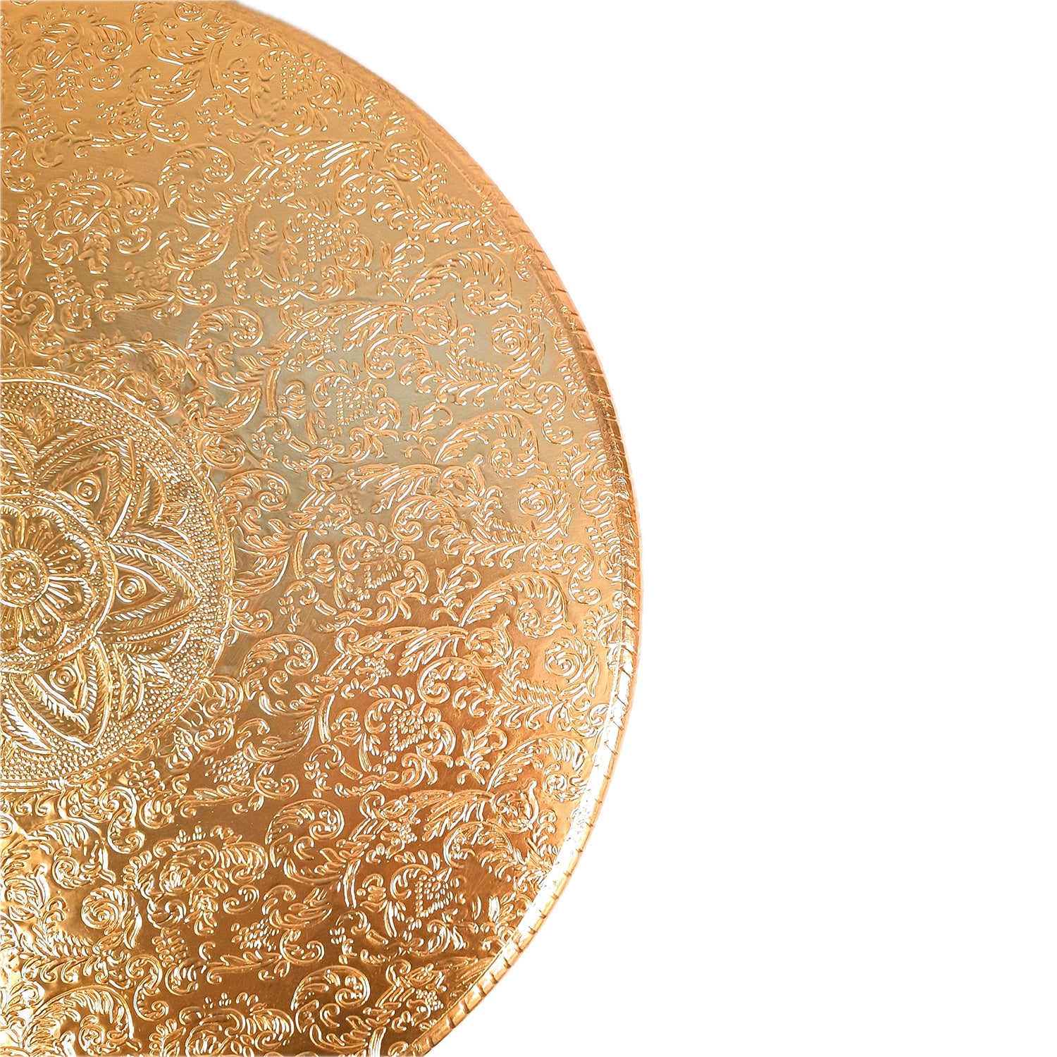 Puja Chowki Bajot | Wooden Brass Chauki | Peeta / Patla for Sitting - For Pooja, Living Room, Home & Corner Decor - 15 Inch