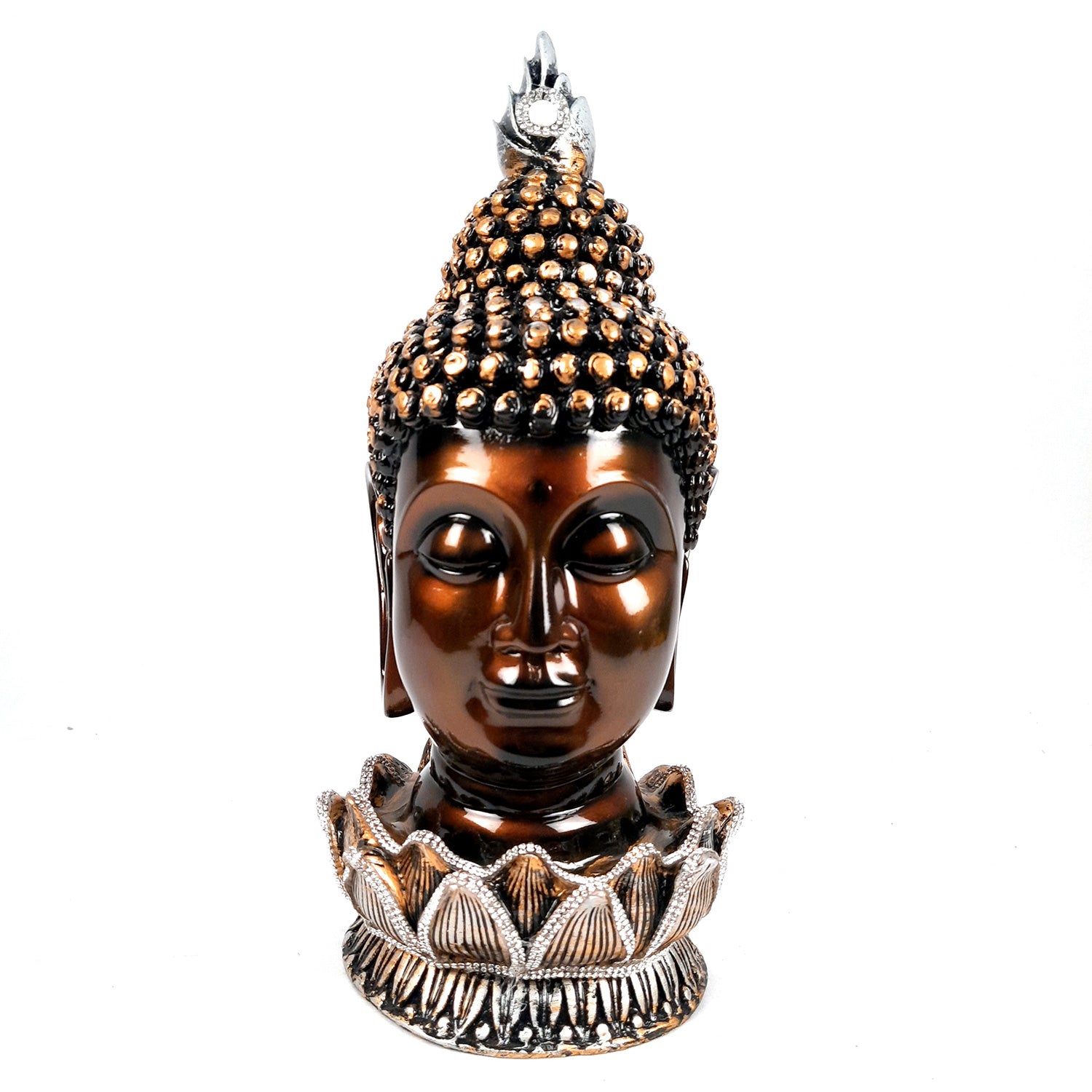 Buddha Head Statue | Lord Gautam Buddha Face Idol Showpiece - For Living room, Home, Table, Shelf, Office Decor & Gift - 13 Inch