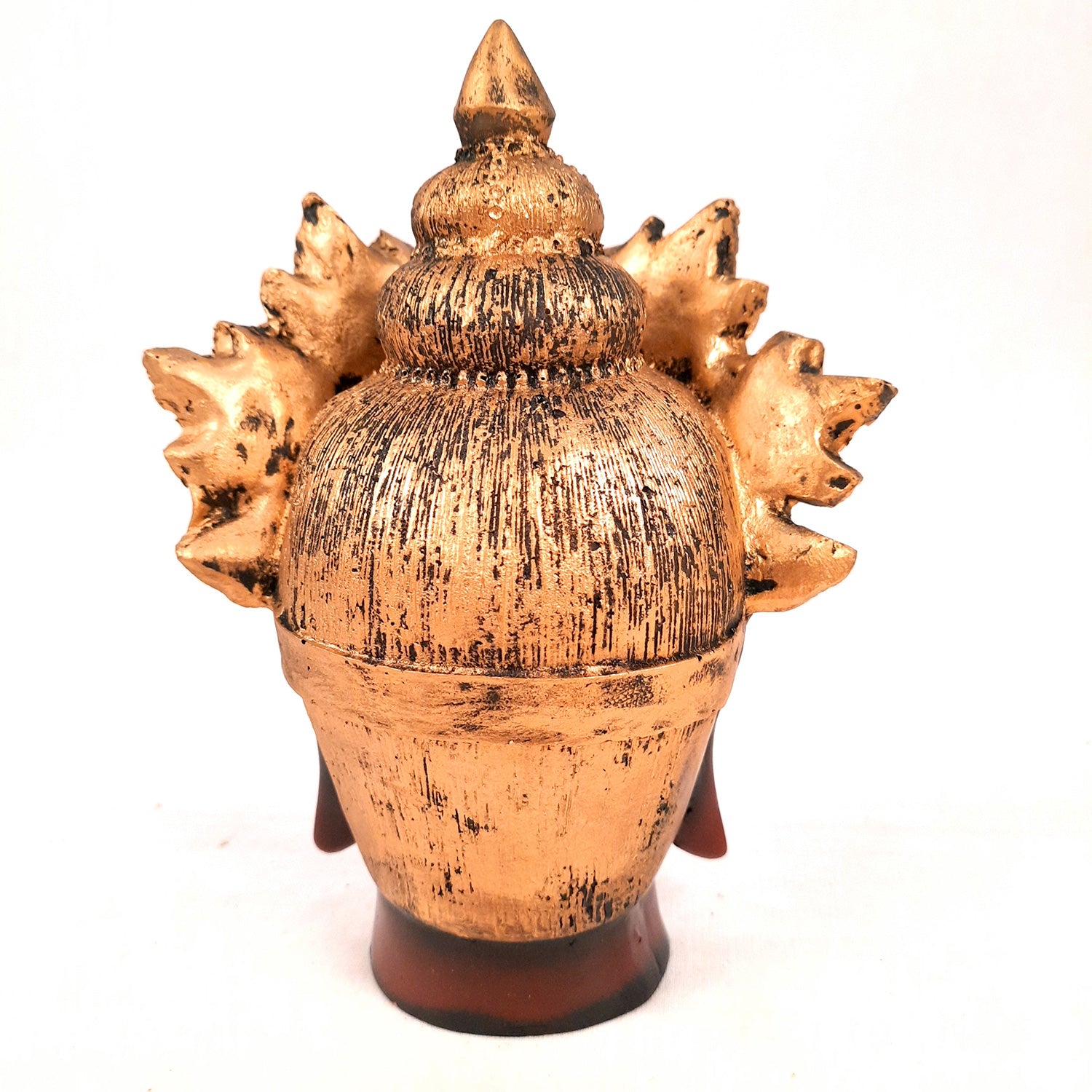 Buddha Head Statue with Rustic Look | Lord Gautam Buddha Showpiece - For Living room, Home, Table, Shelf, Office Decor & Gift - 8 Inch - apkamart #Color_Maroon