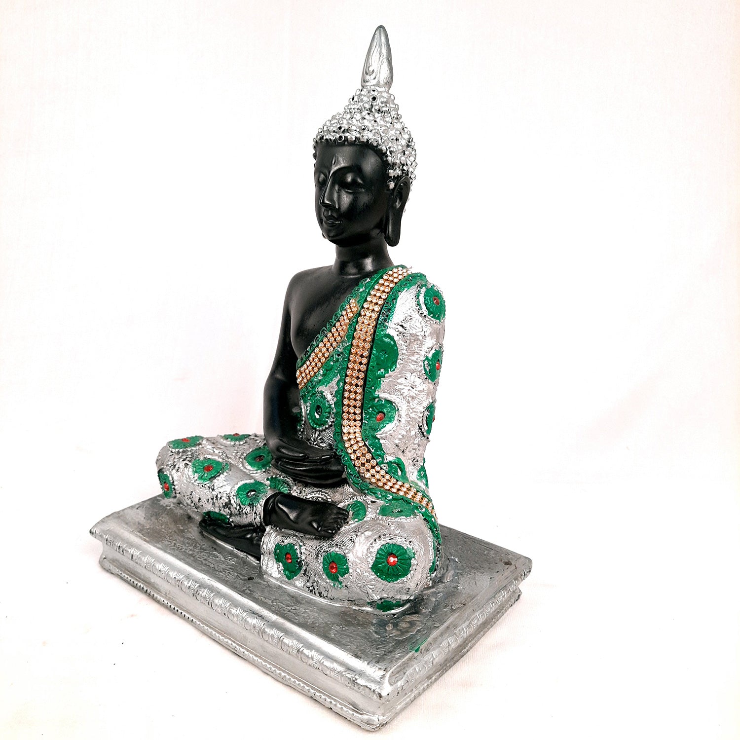 Buddha Statue | Lord Gautam Buddha in Meditation Idol Showpiece - For Living room, Home, Table, Shelf, Office Decor & Gift - 11 Inch - Apkamart