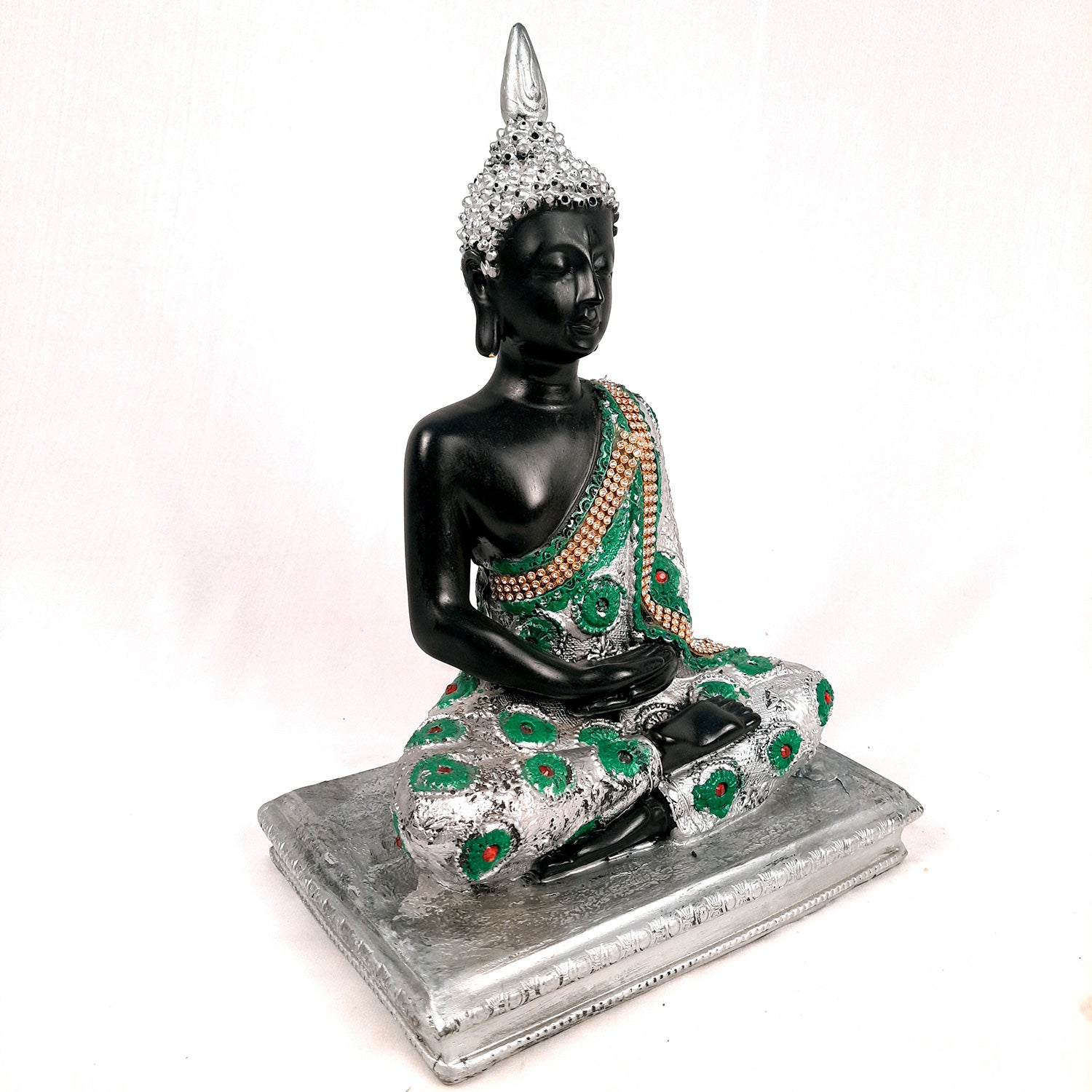 Buddha Statue | Lord Gautam Buddha in Meditation Idol Showpiece - For Living room, Home, Table, Shelf, Office Decor & Gift - 11 Inch - Apkamart