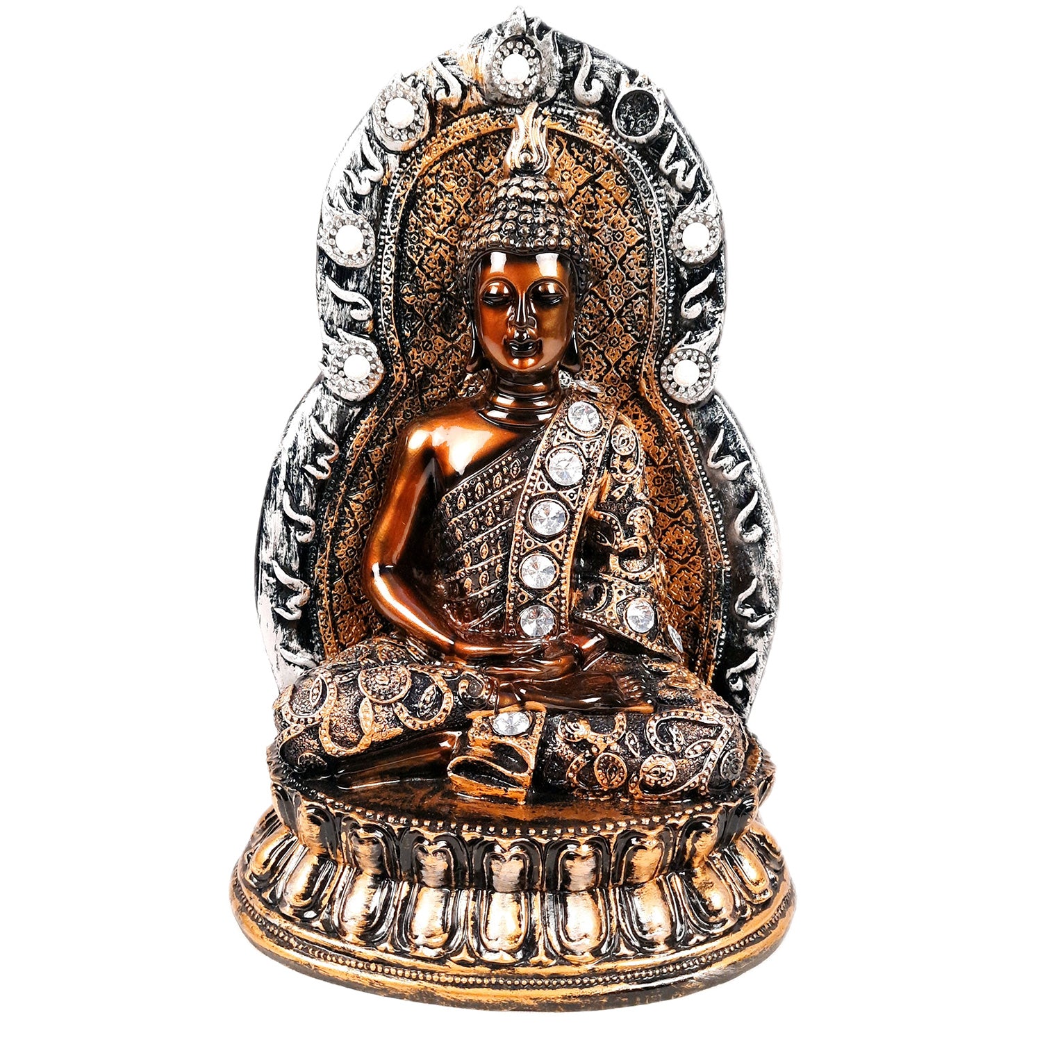 Buddha Showpiece | Lord Buddha Meditating Idol Statue - For Living room, Home, Table, Shelf, Office Decor - 12 Inch - apkamart
