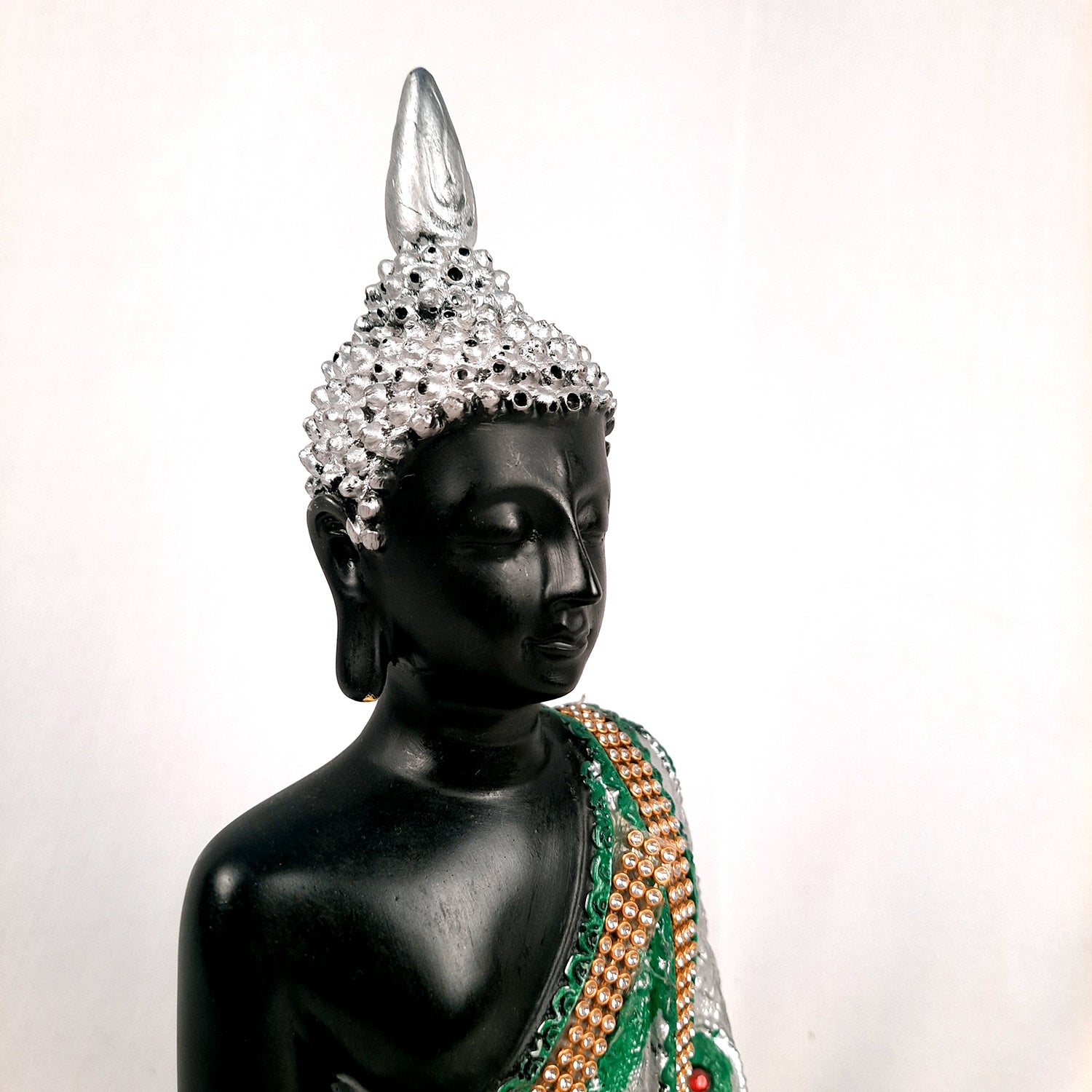 Buddha Statue | Lord Gautam Buddha in Meditation Idol Showpiece - For Living room, Home, Table, Shelf, Office Decor & Gift - 11 Inch - Apkamart