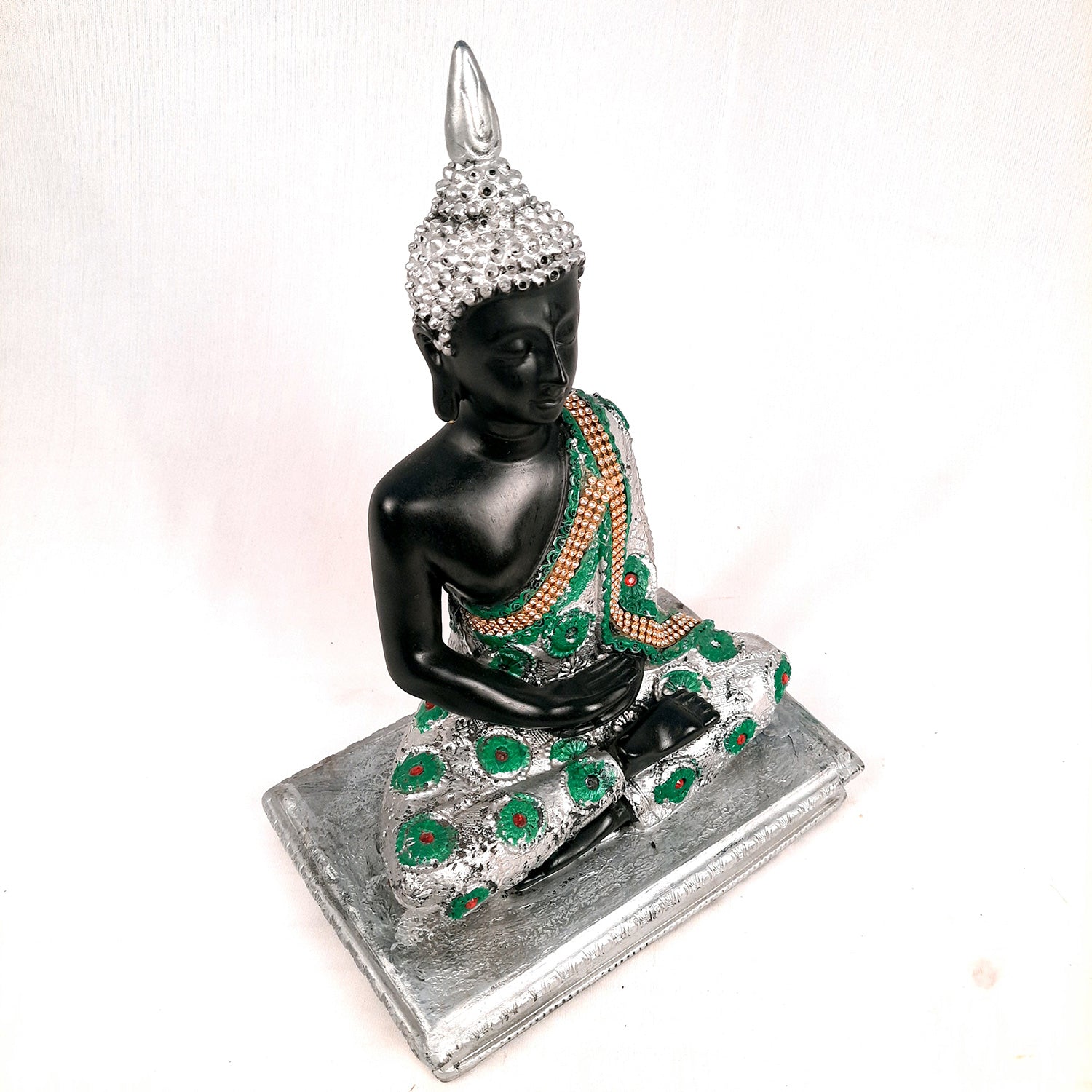 Buddha Statue | Lord Gautam Buddha in Meditation Idol Showpiece - For Living room, Home, Table, Shelf, Office Decor & Gift - 11 Inch - Apkamart