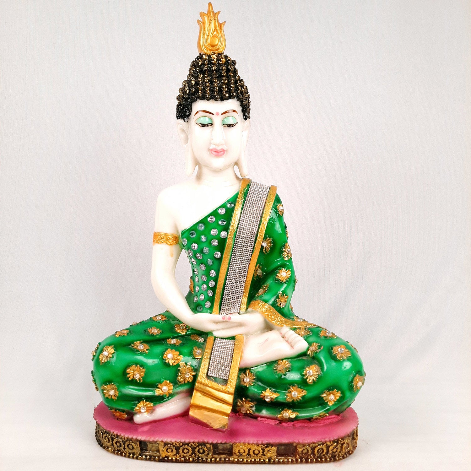 Buddha Statue | Lord Gautam Buddha in Meditation Idol Showpiece - For Living room, Home, Table, Shelf, Office Decor & Gift - 18 Inch - Apkamart