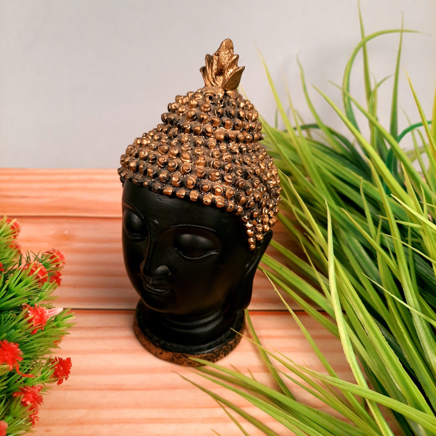 Buddha Showpiece | Lord Buddha Head Idol Statue - For Living room, Home, Table, Shelf, Office Decor | Housewarming Gifts, Gift for Him - 7 Inch - Apkamart