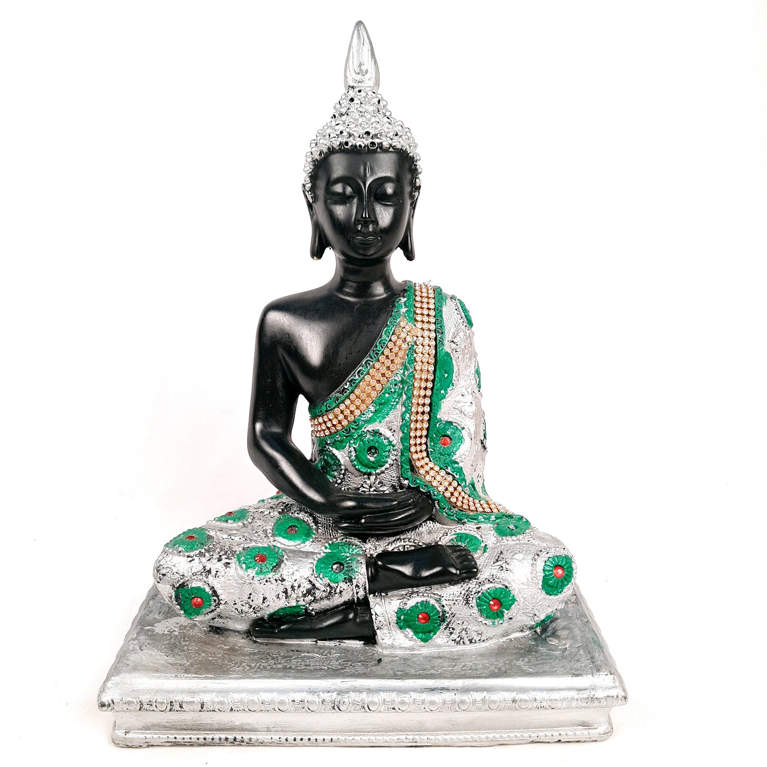 Buddha Statue | Lord Gautam Buddha in Meditation Idol Showpiece - For Living room, Home, Table, Shelf, Office Decor & Gift - 11 Inch - Apkamart