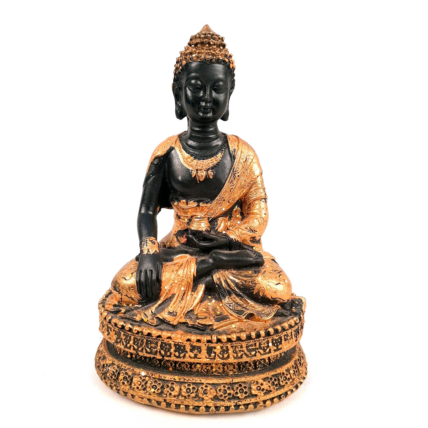 Buddha Statues | Lord Gautam Buddha In Meditation Idol Showpiece - For Living room, Home, Table, Shelf, Office Decor | Housewarming & Birthday Gift - 6 Inch - Apkamart