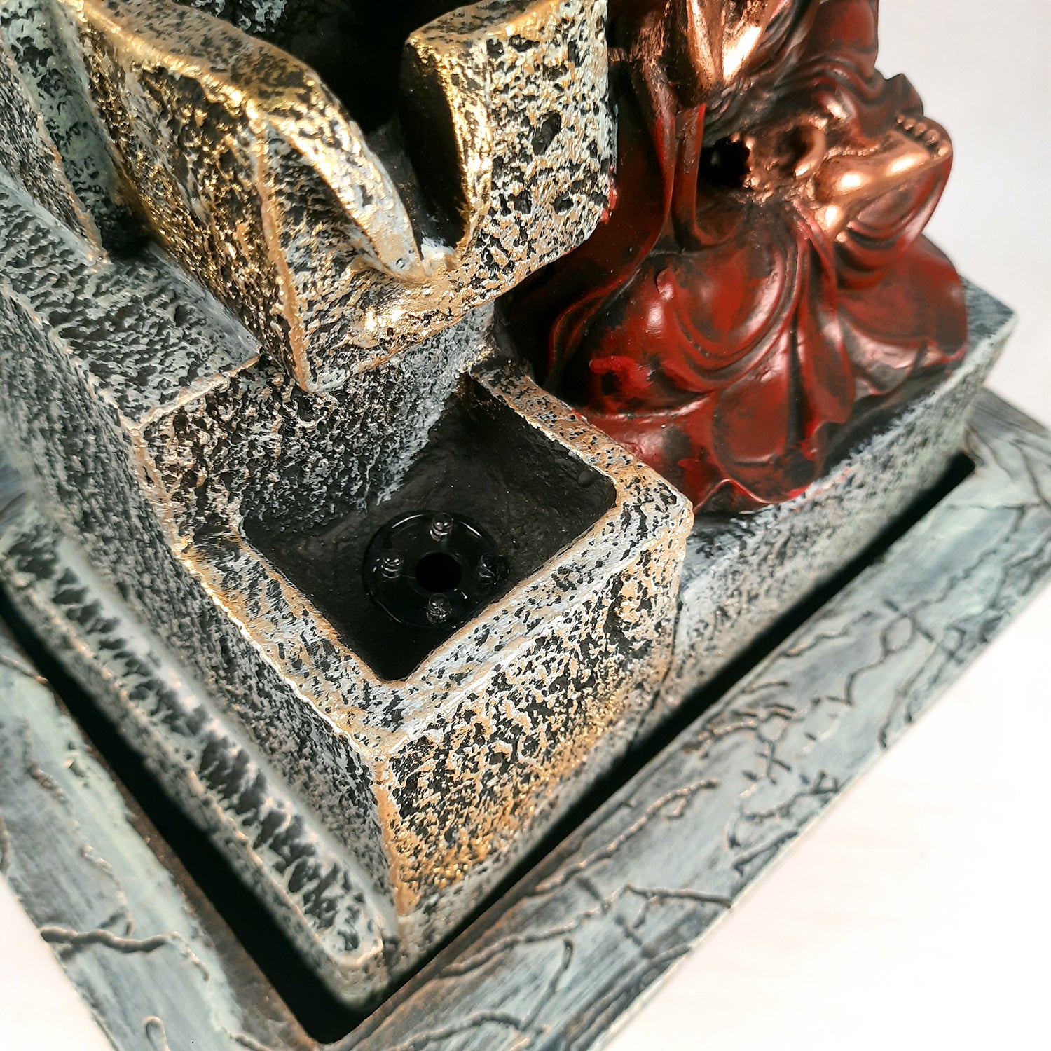 Table Top Water Fountain With Buddha Statue | Indoor Fountains - 4 Steps Waterfall  - For Vastu, Table, Office, Living Room, Home Decor & Gifts | Wedding & House Warming Gift - 22 Inch - Apkamart #Style_Design 2