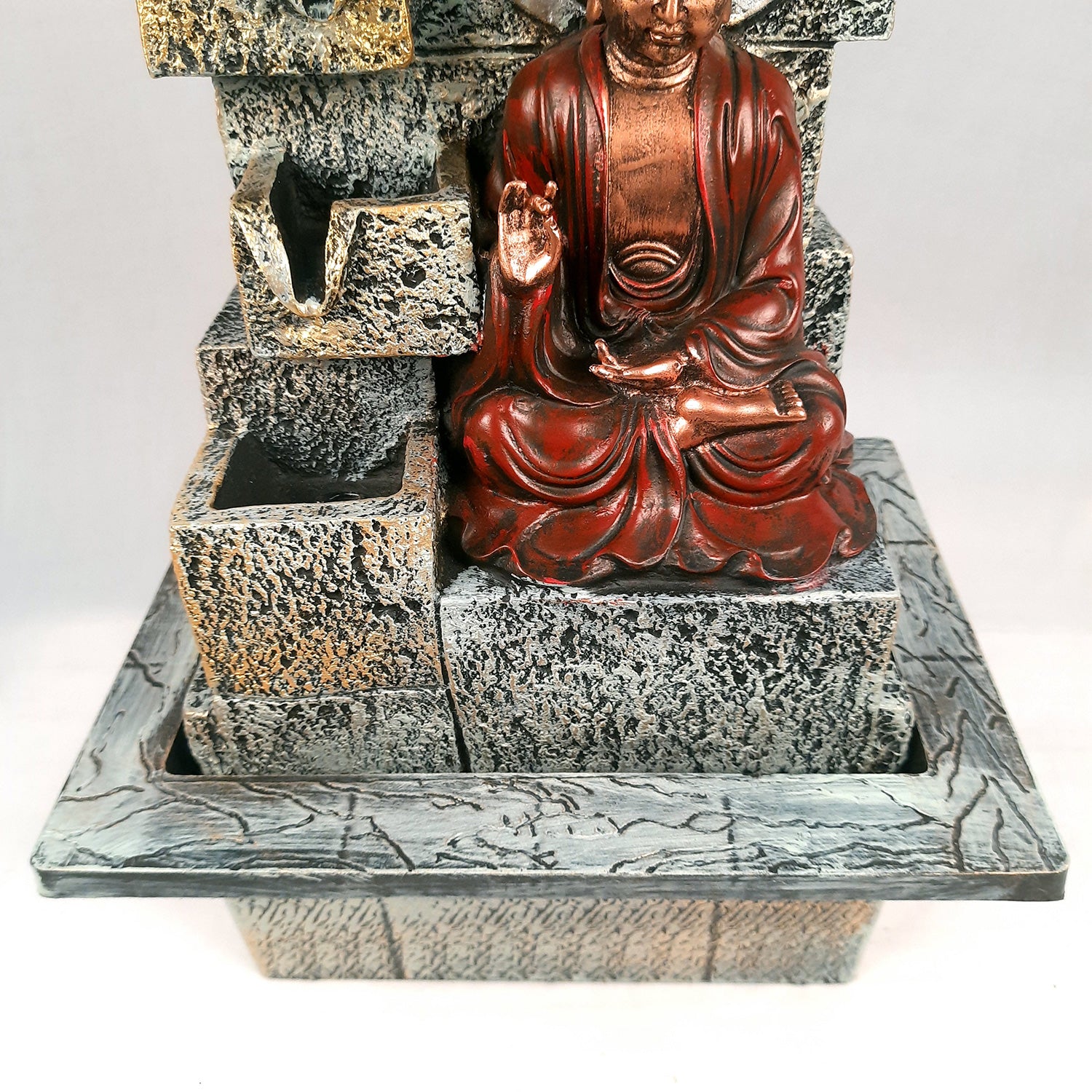 Table Top Water Fountain With Buddha Statue | Indoor Fountains - 4 Steps Waterfall  - For Vastu, Table, Office, Living Room, Home Decor & Gifts | Wedding & House Warming Gift - 22 Inch - Apkamart #Style_Design 2
