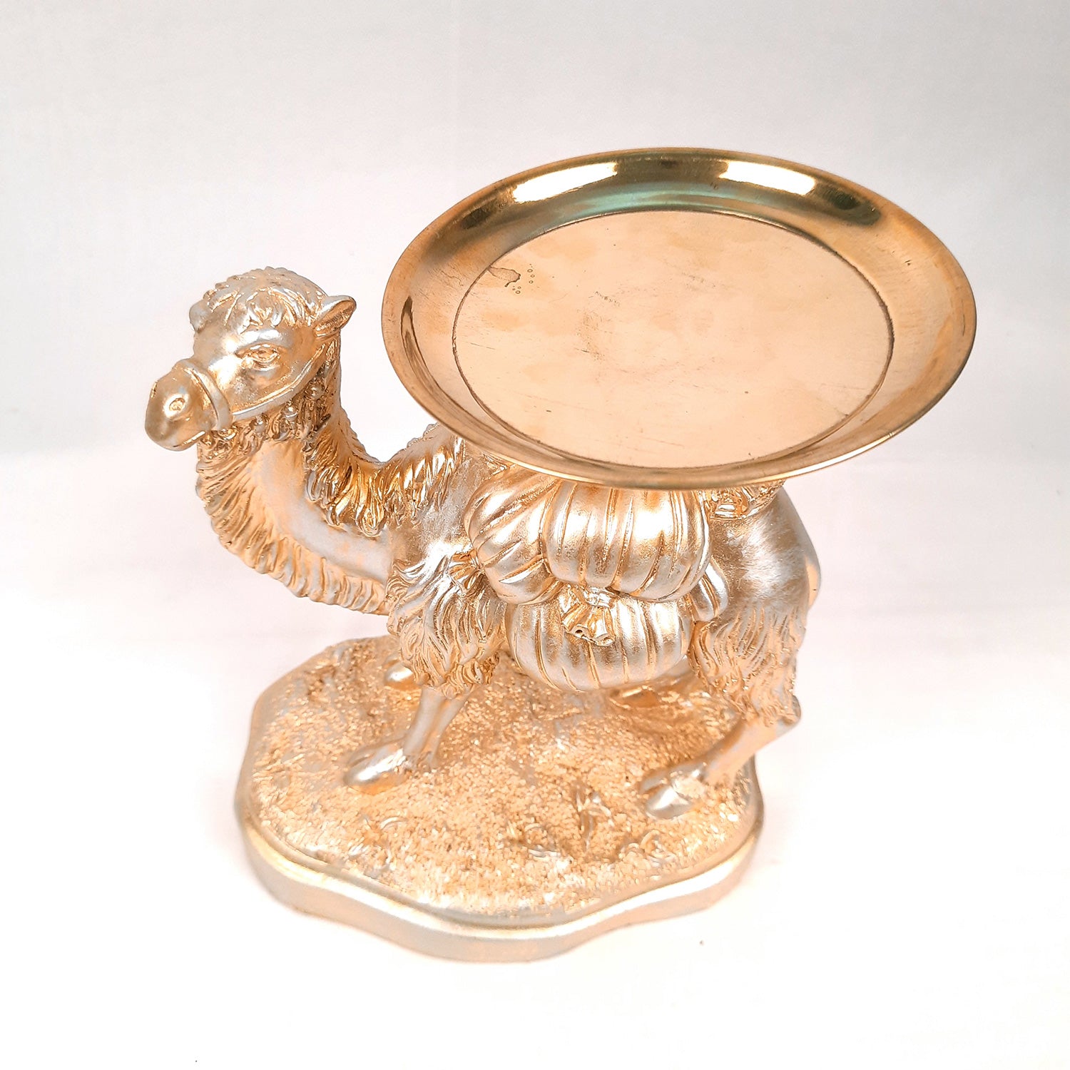 Camel Showpiece With Detachable Tray | Camel Statue | Decorative Items - for Home, Table, Living Room, Corner Decor & Gifts - 8 Inch - Apkamart #Color_Gold