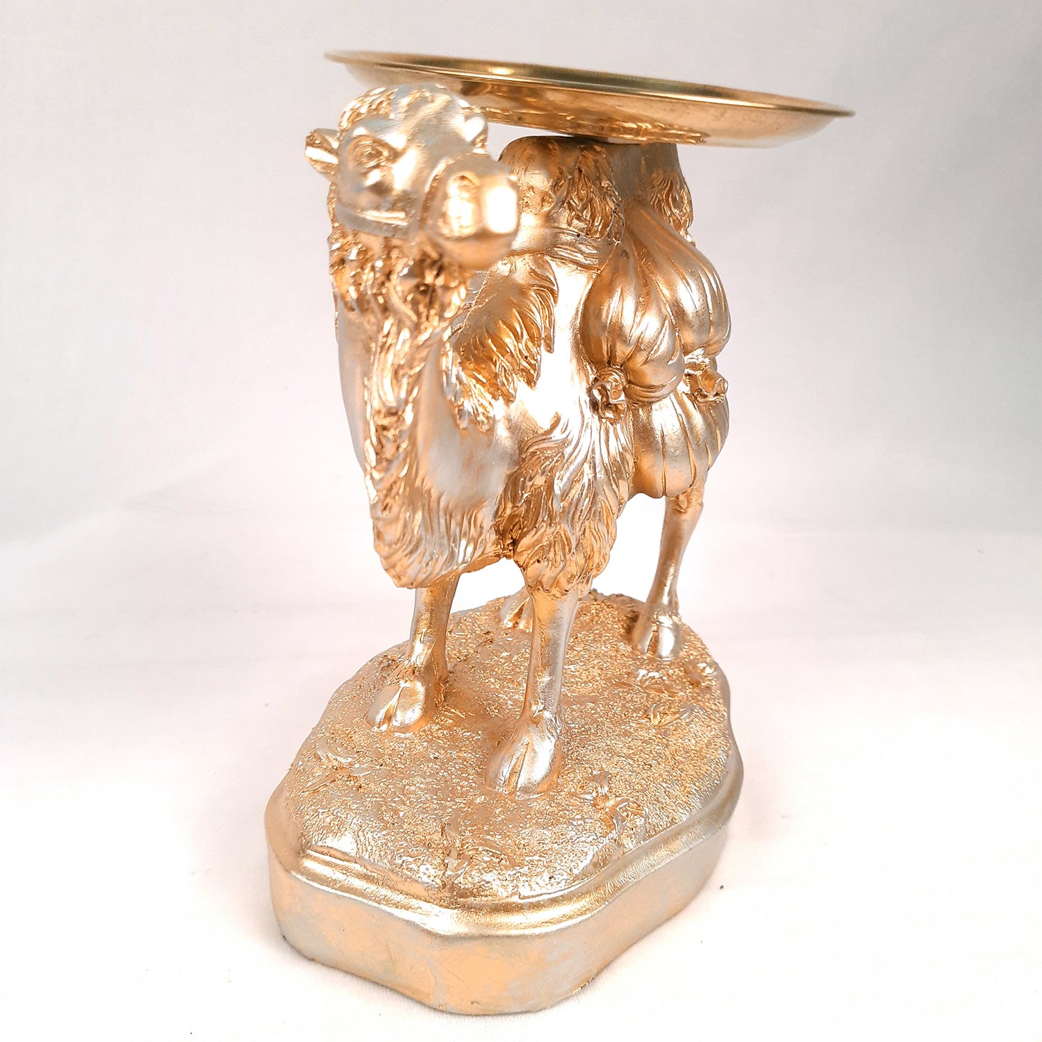 Camel Showpiece With Detachable Tray | Camel Statue | Decorative Items - for Home, Table, Living Room, Corner Decor & Gifts - 8 Inch - Apkamart #Color_Gold