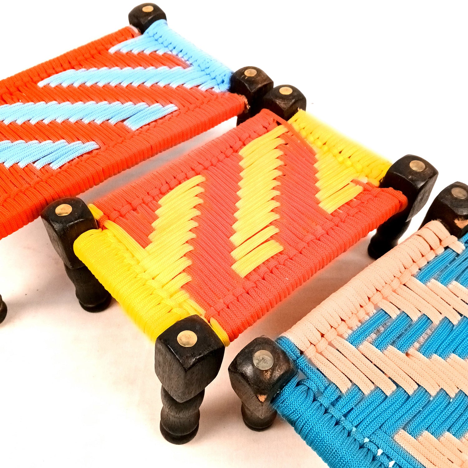 Charpai Khaat Bed Miniature | Wood & Jute Small Chaarpai Cot - for Ladoo Gopal Ji, Home Decor, For keeping God Showpiece | Kids Toys Gift (Pack of 3) - Apkamart #Style_Design 2