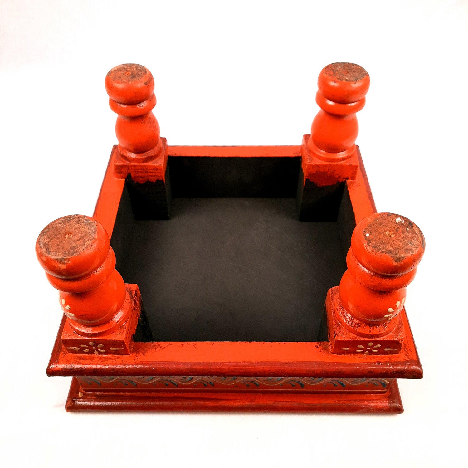 Puja Chowki Bajot| Wooden Chauki For Sitting | Peeta / Patla - For Home, living Room, Corner, Mandir Decoration & Gifts - 10 Inch - apkamart