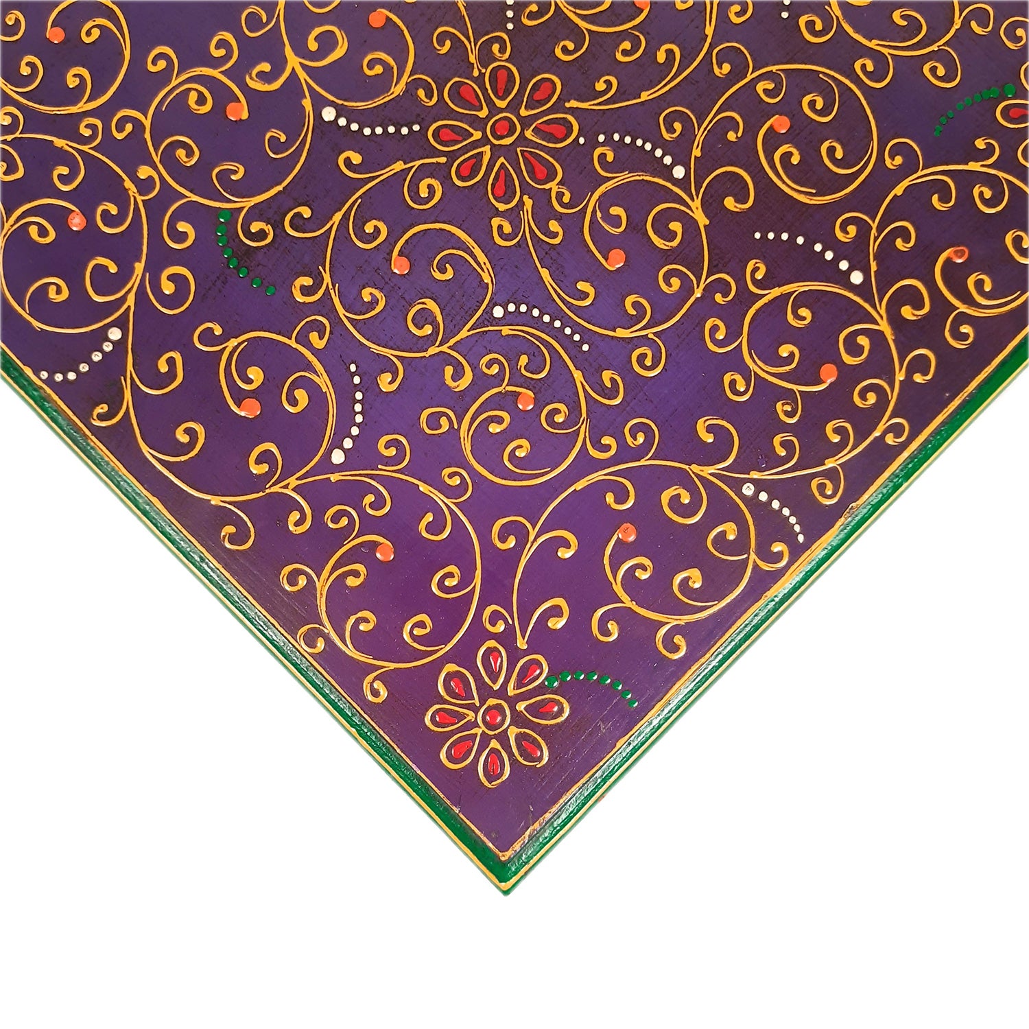 Wooden Puja Peeta Chowki | Stool / Aasan for God Idols |Wooden Pooja Chowki Table - for Festivals, Home, living Room, Corner, Mandir Decoration & Gifts - Apkamart #Color_Blue