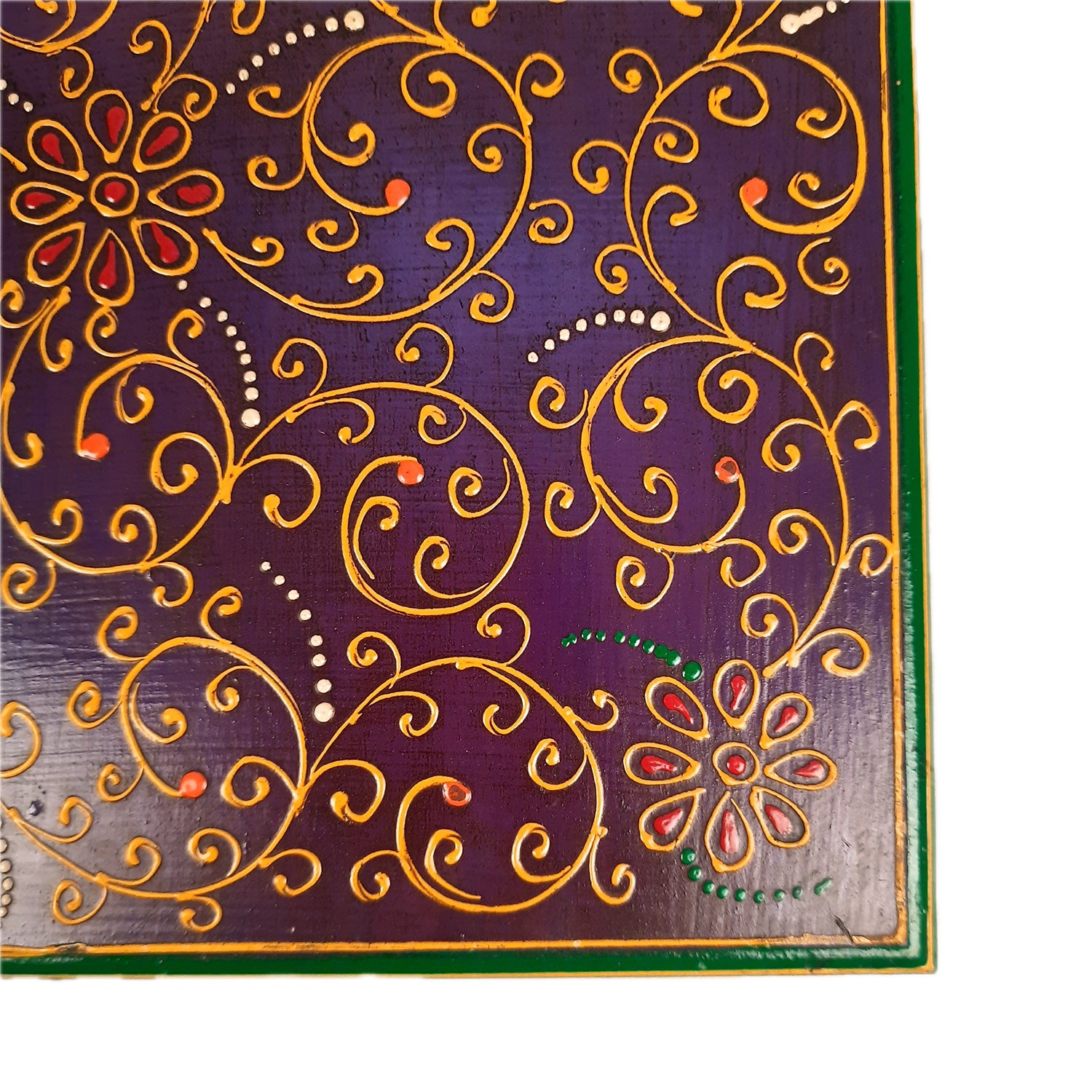 Wooden Puja Peeta Chowki | Stool / Aasan for God Idols |Wooden Pooja Chowki Table - for Festivals, Home, living Room, Corner, Mandir Decoration & Gifts - Apkamart #Color_Blue