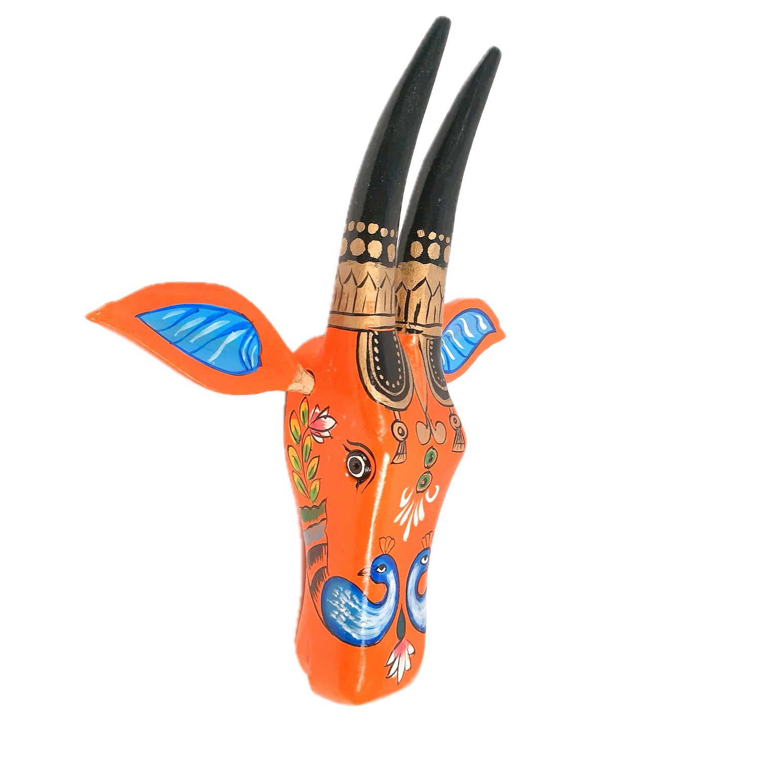 Wooden Cow Head Wall Hanging | Bull Face Wall Decor | Vintage Decor - For Home, Living Room, Entrance, Puja Room & Gifts - Apkamart #Size_Medium