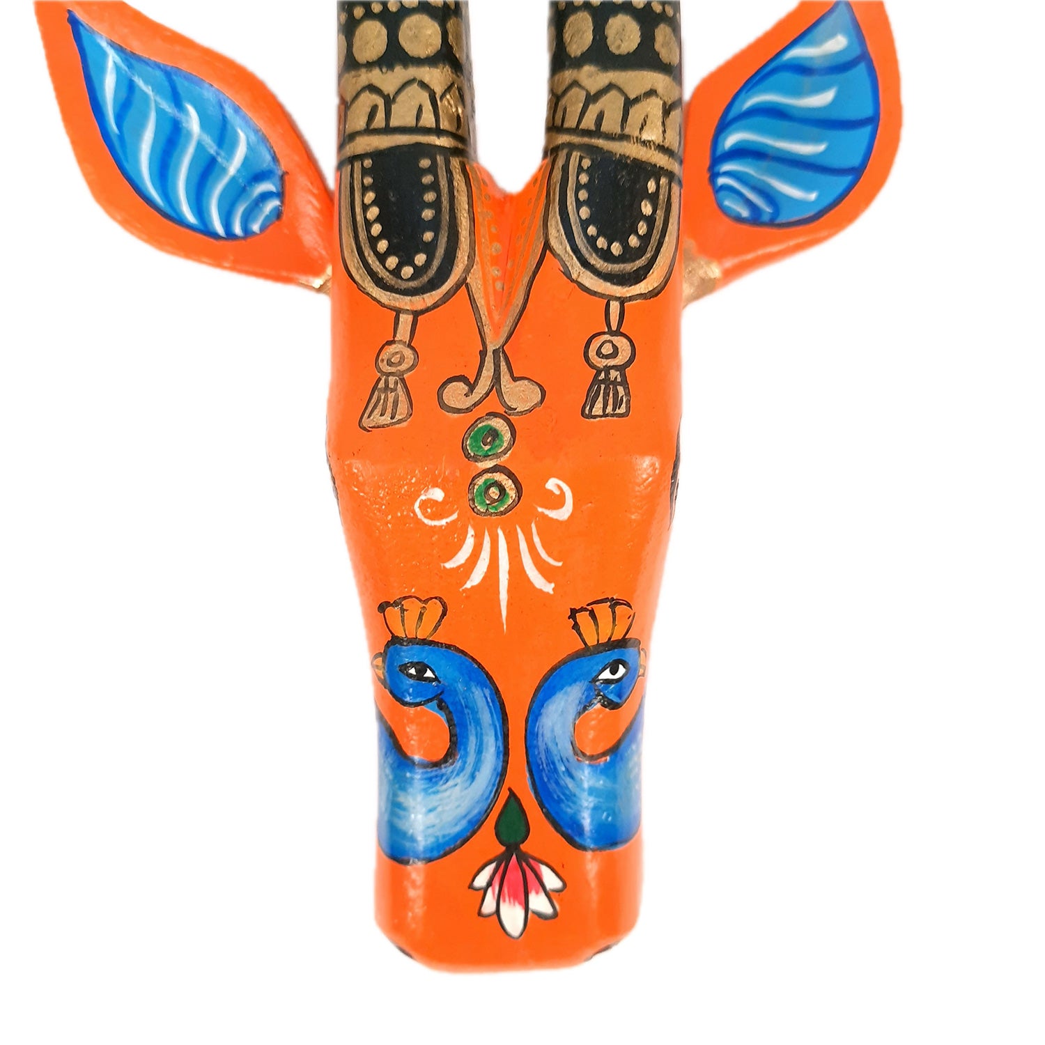 Wooden Cow Head Wall Hanging | Bull Face Wall Decor | Vintage Decor - For Home, Living Room, Entrance, Puja Room & Gifts - Apkamart #Size_Small