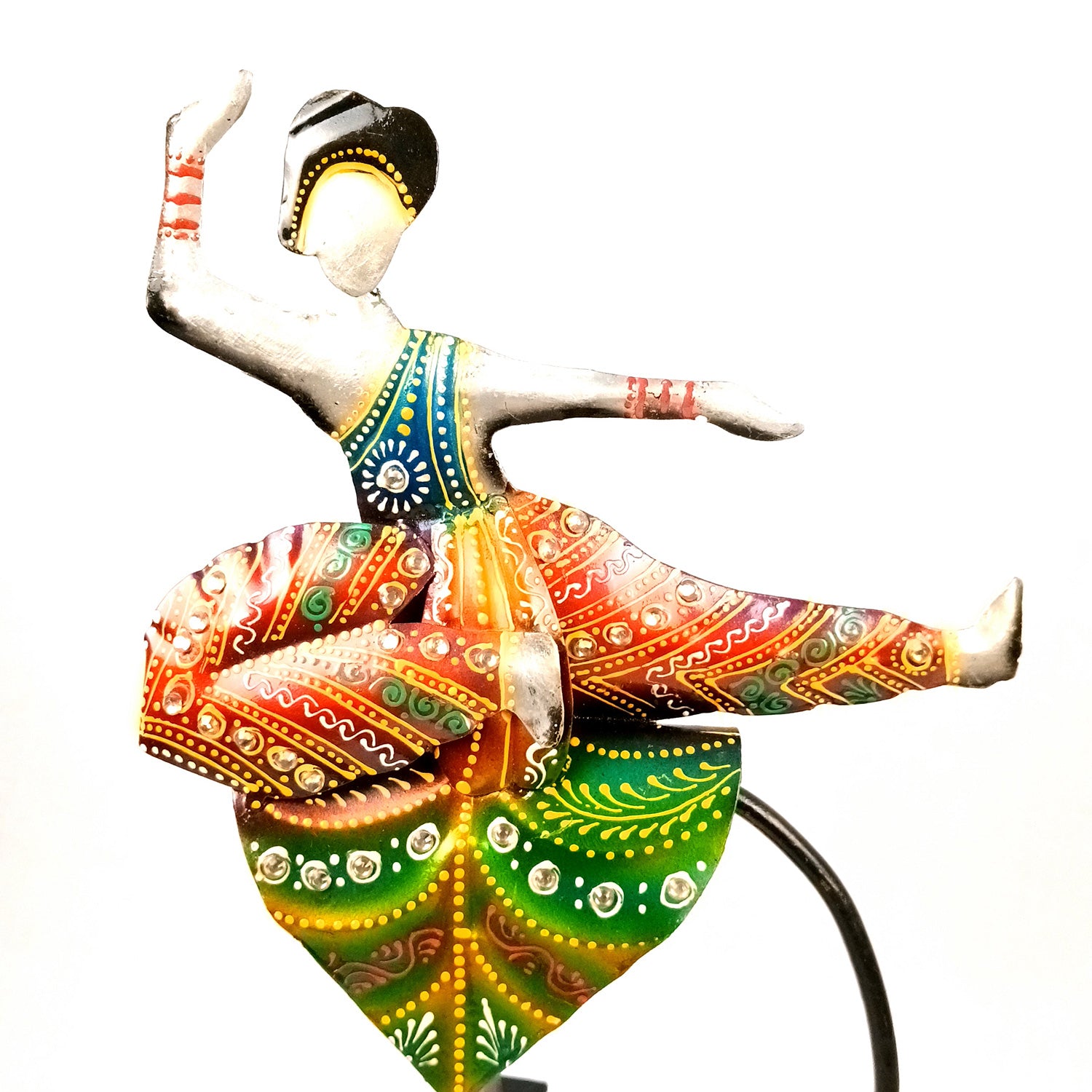 Dancing Girls Decorative Showpiece | Traditional Classical Dancers Bouncing Figurines - for Home, Living Room, TV Unit Decor & Gifts - 21 Inch (Set of 2) - Apkamart