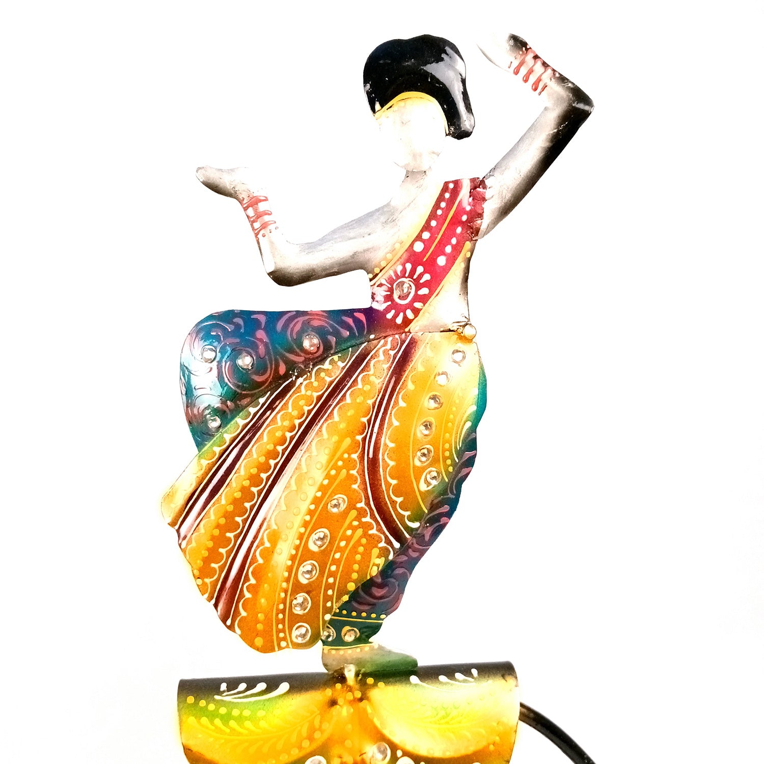 Dancing Girls Decorative Showpiece | Traditional Classical Dancers Bouncing Figurines - for Home, Living Room, TV Unit Decor & Gifts - 21 Inch (Set of 2) - Apkamart