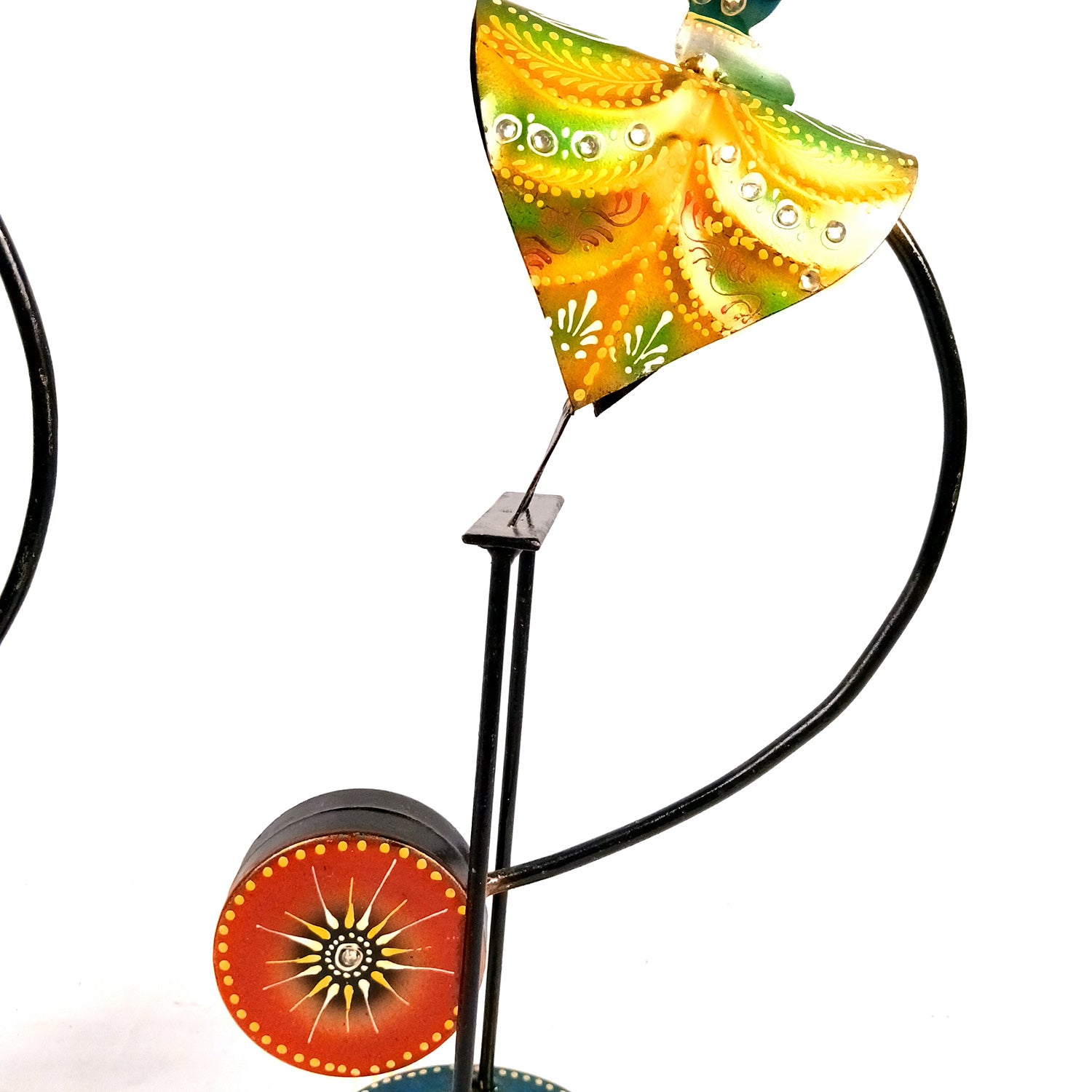 Dancing Girls Decorative Showpiece | Traditional Classical Dancers Bouncing Figurines - for Home, Living Room, TV Unit Decor & Gifts - 21 Inch (Set of 2) - Apkamart