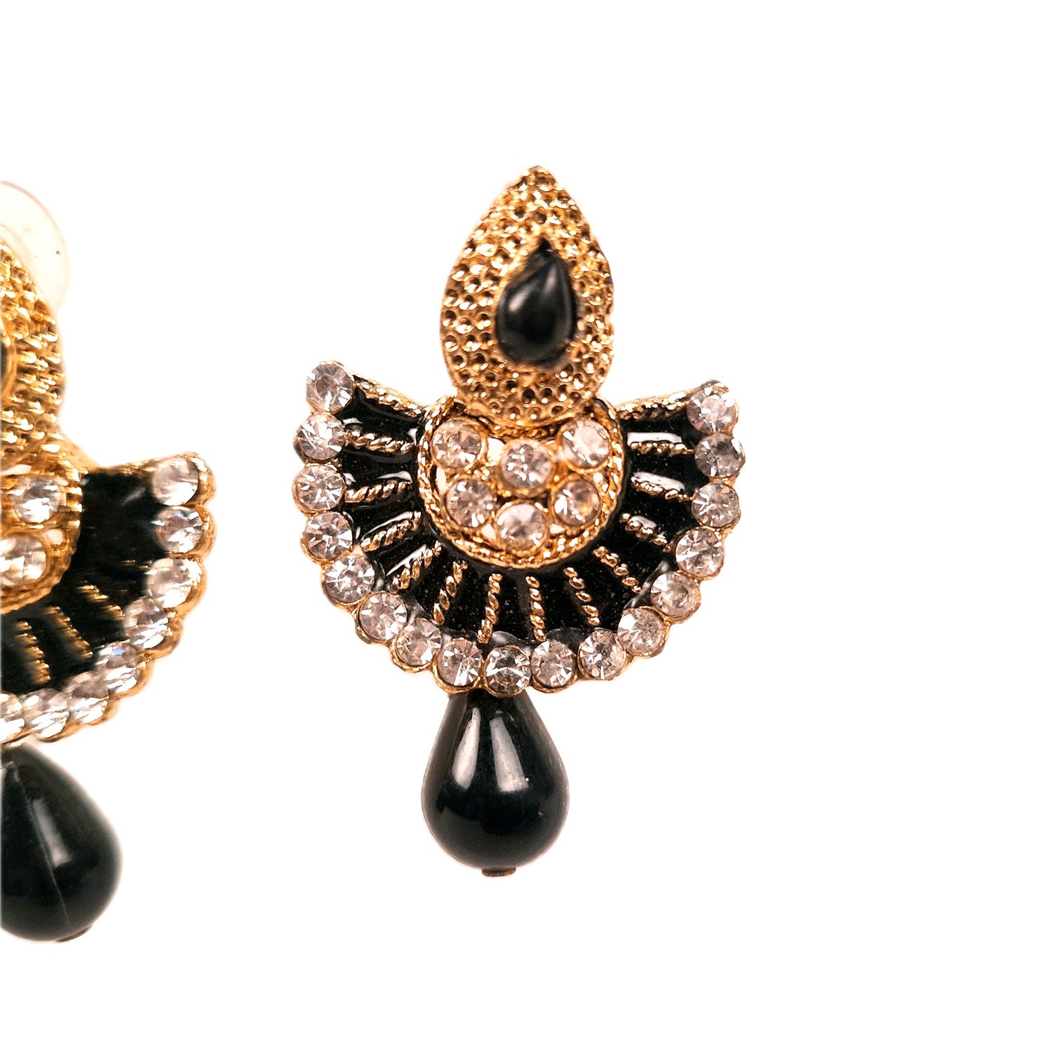 Earring Stud - Black Floral Drop Earrings | Latest Stylish Fashion Jewellery | Gifts for Her, Friendship Day, Valentine's Day Gift - apkamart