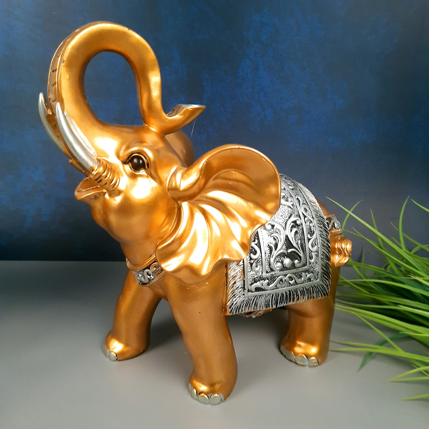 Elephant Statue Showpiece Set | Elephant Figurines for Vastu & Good Luck - for Home Decor, Living Room, Office Desk & Gifts - Apkamart #Style_Style 2