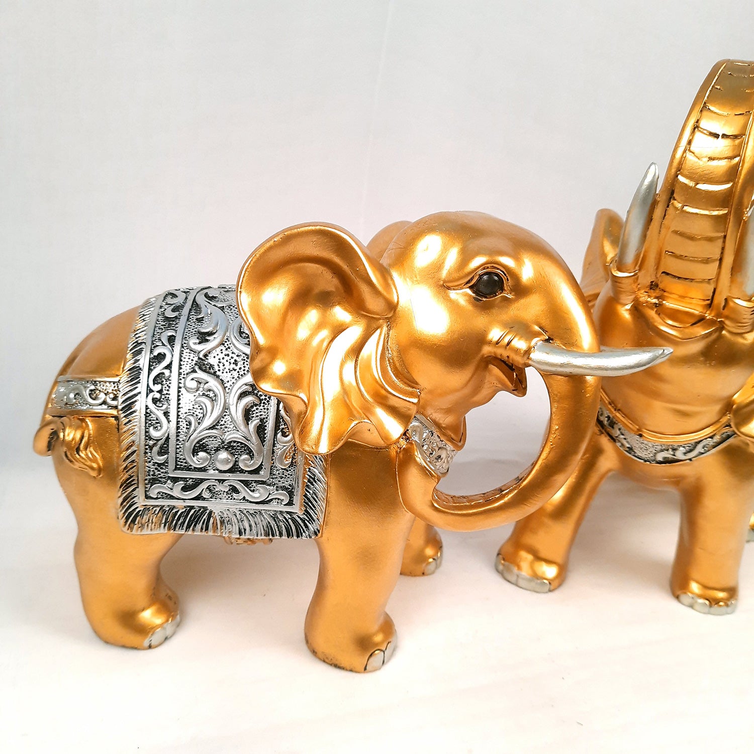 Elephant Statue Showpiece Set | Elephant Figurines for Vastu & Good Luck - for Home Decor, Living Room, Office Desk & Gifts - Apkamart #Style_Style 1