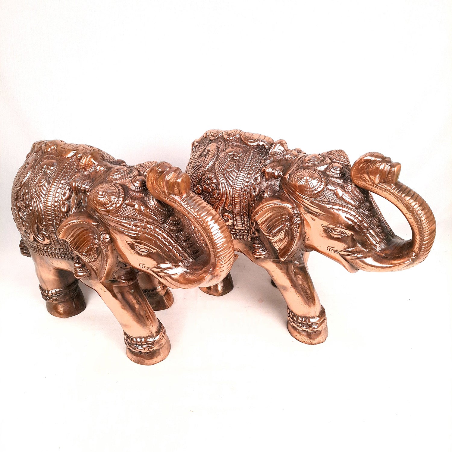 Elephant Statue Showpiece | Elephant Sculpture - for Vastu, Good Luck, Prosperity, Home & Table Decor & Gifts - 12 Inch - Apkamart #Style_Pack of 2