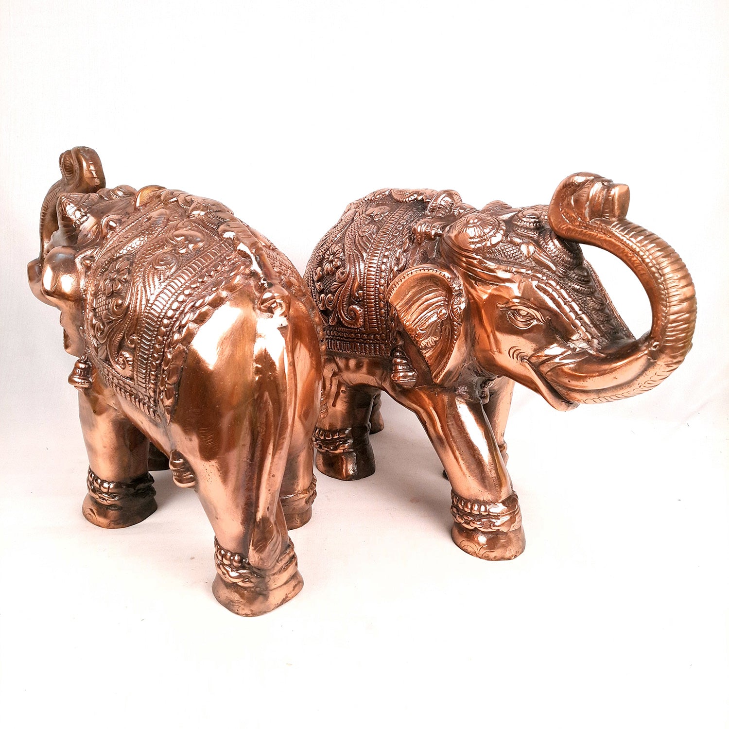 Elephant Statue Showpiece | Elephant Sculpture - for Vastu, Good Luck, Prosperity, Home & Table Decor & Gifts - 12 Inch - Apkamart #Style_Pack of 2