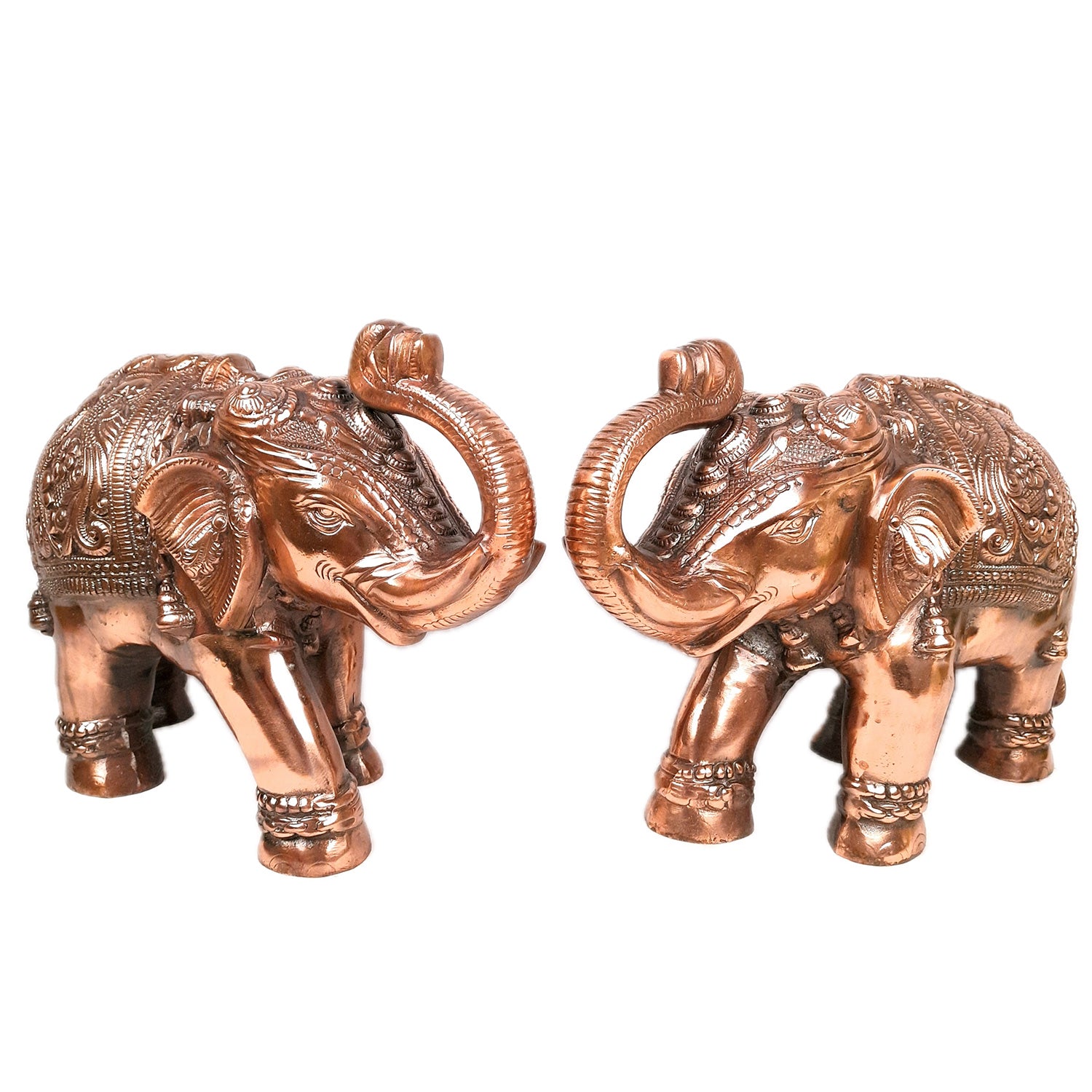Elephant Statue Showpiece | Elephant Sculpture - for Vastu, Good Luck, Prosperity, Home & Table Decor & Gifts - 12 Inch - Apkamart #Style_Pack of 2