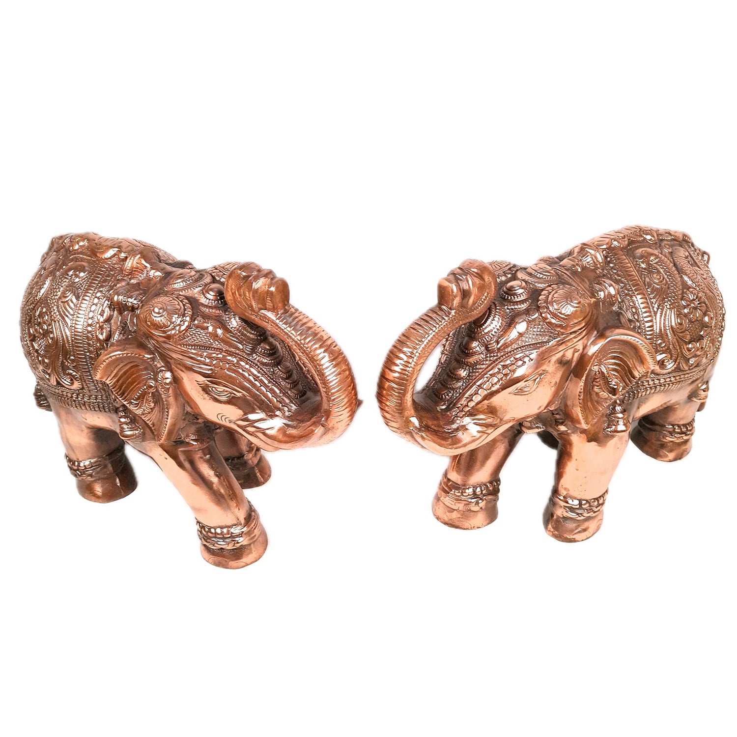 Elephant Statue Showpiece | Elephant Sculpture - for Vastu, Good Luck, Prosperity, Home & Table Decor & Gifts - 12 Inch - Apkamart #Style_Pack of 2