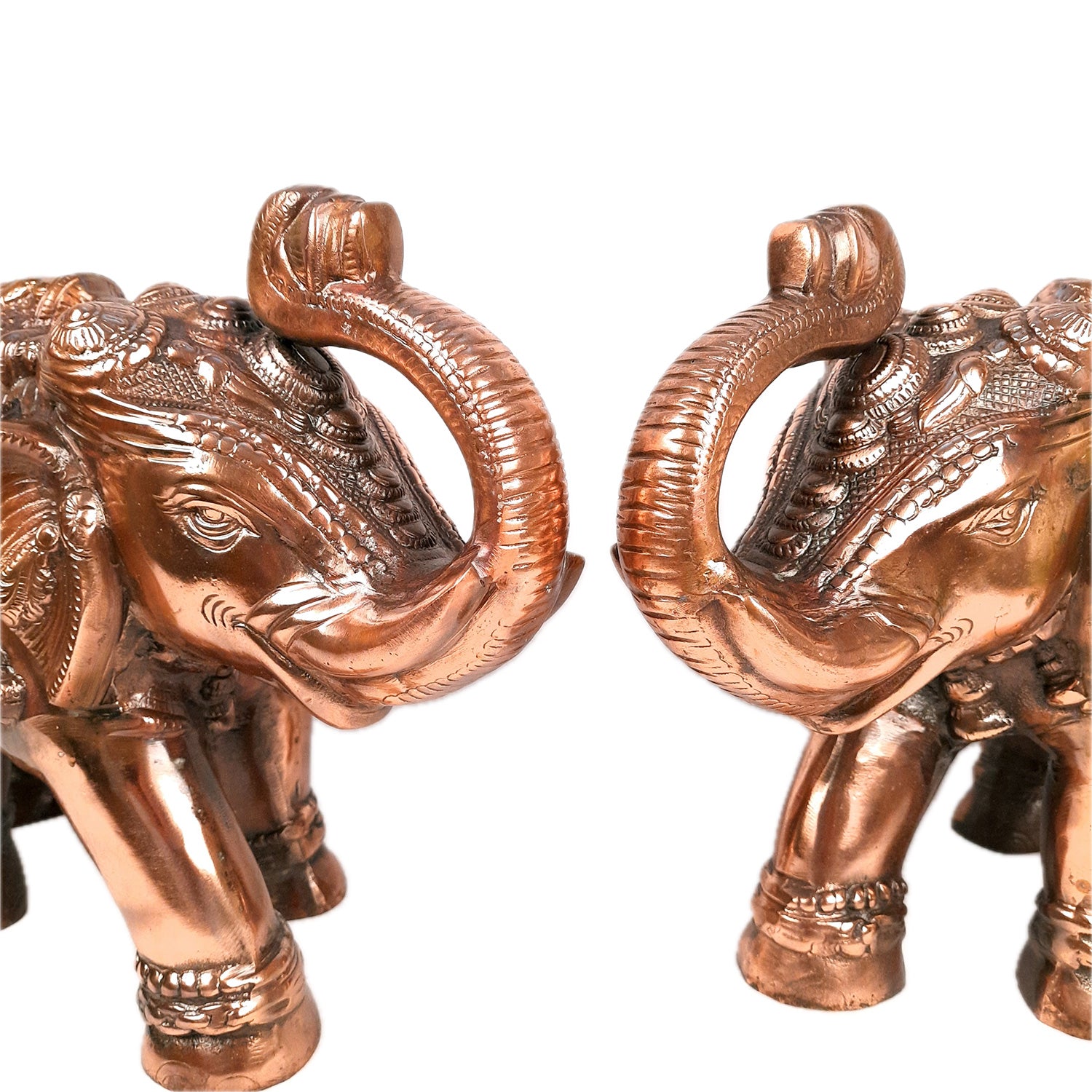 Elephant Statue Showpiece | Elephant Sculpture - for Vastu, Good Luck, Prosperity, Home & Table Decor & Gifts - 12 Inch - Apkamart #Style_Pack of 2