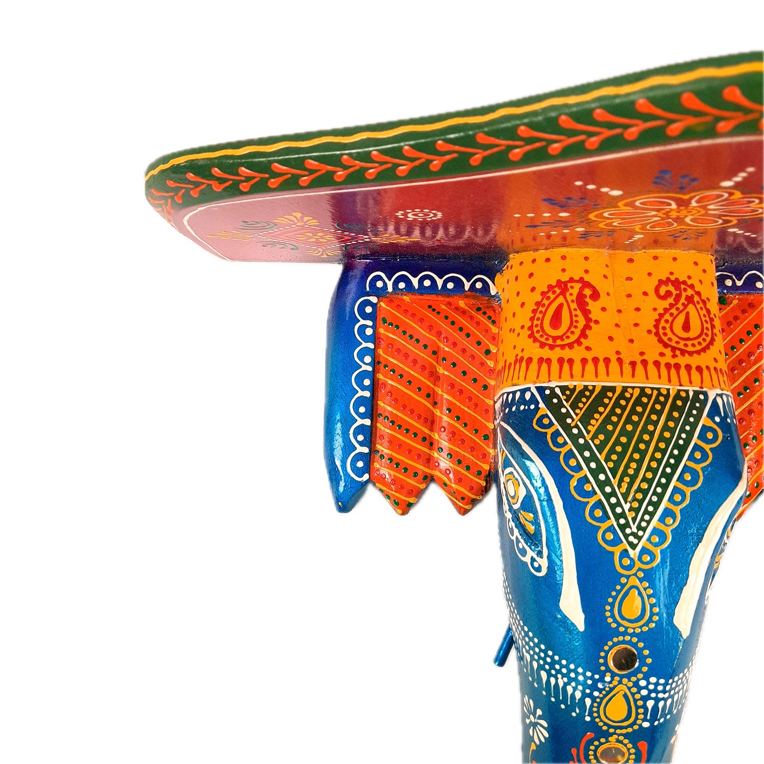 Elephant Head Wall Hanging | Wooden Handcrafted Elephant Face Wall Decor | Ethnic Rajasthani Showpiece for Home & Gifting - 14 Inch - Apkamart #Style_Design 2