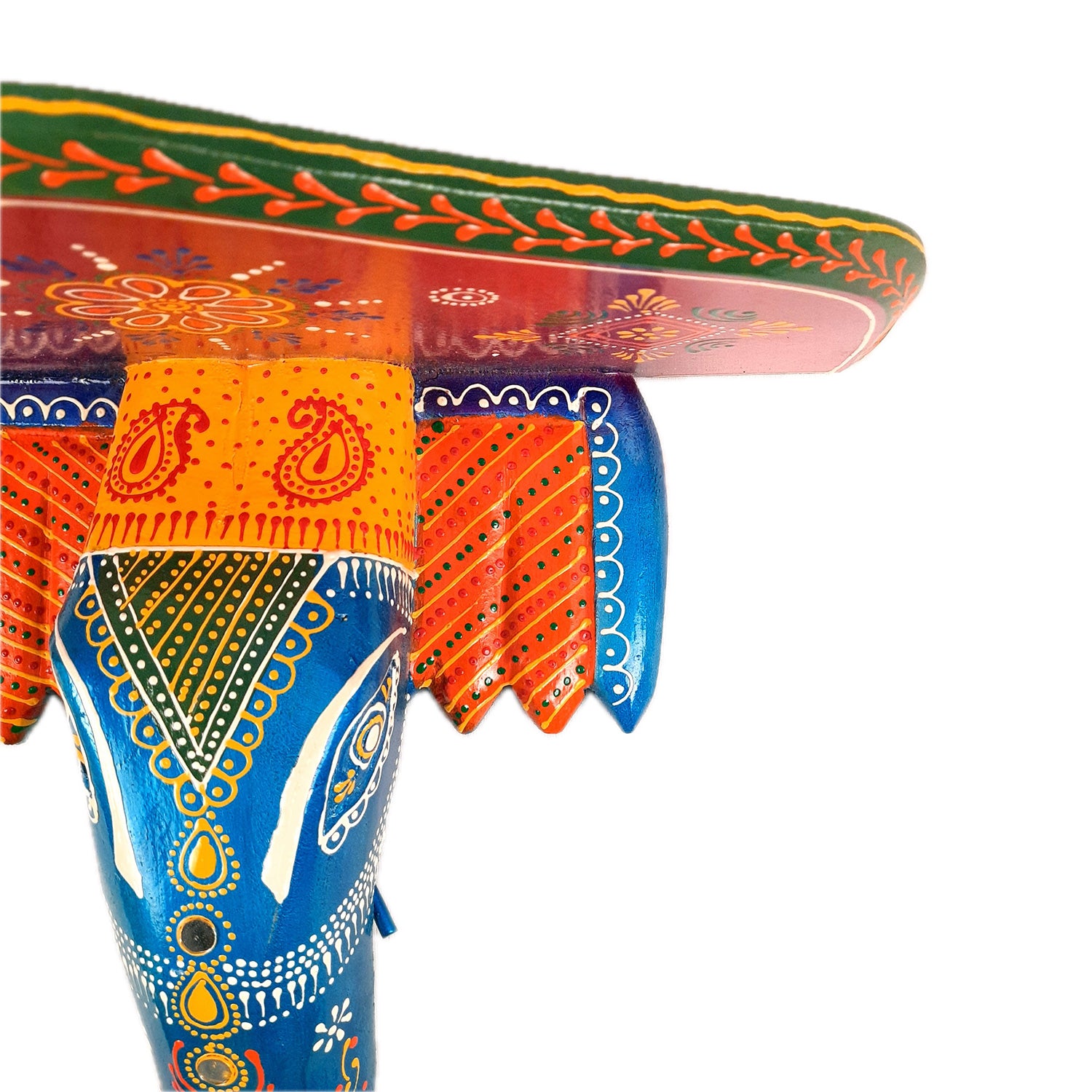 Elephant Head Wall Hanging | Wooden Handcrafted Elephant Face Wall Decor | Ethnic Rajasthani Showpiece for Home & Gifting - 14 Inch - Apkamart #Style_Design 2