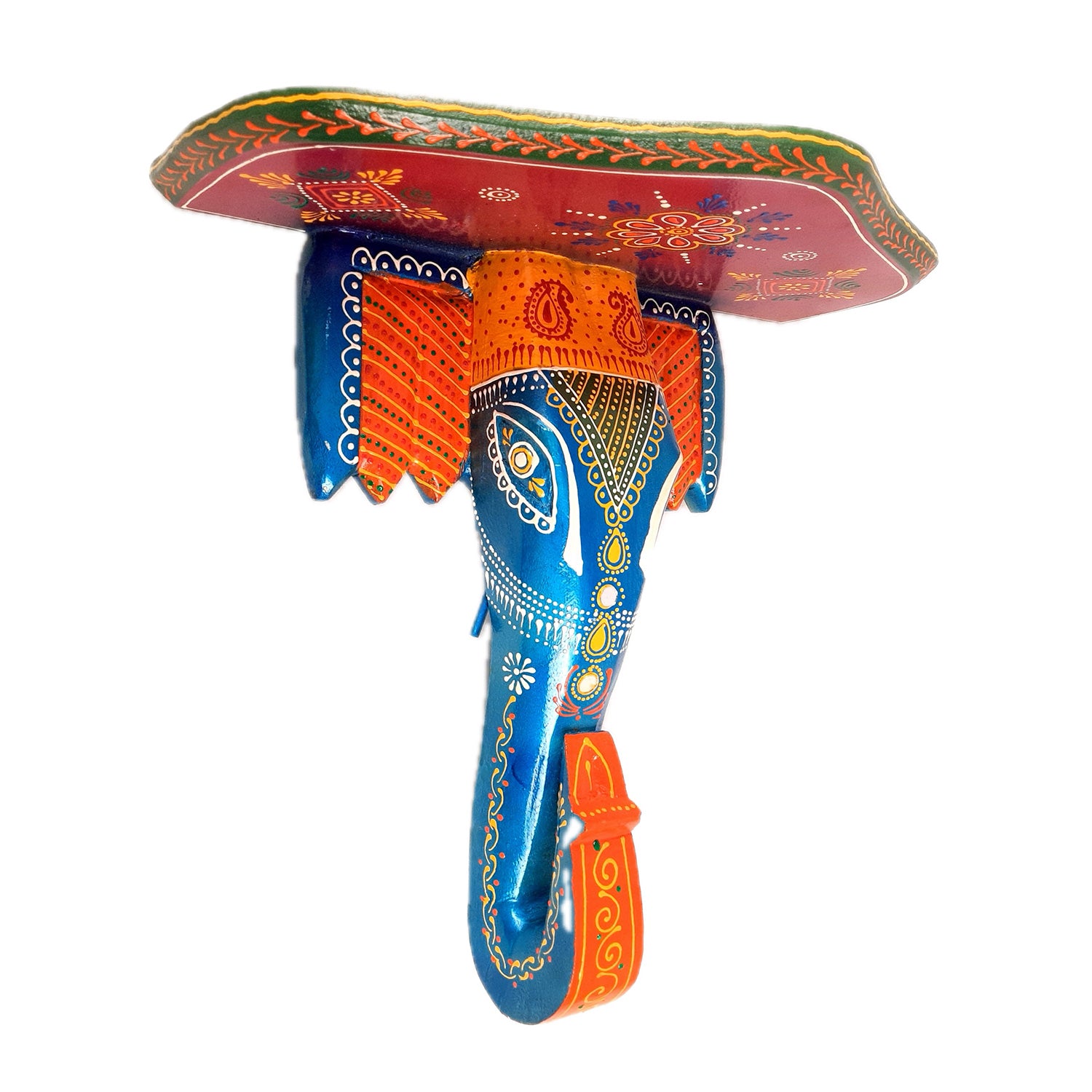Elephant Head Wall Hanging | Wooden Handcrafted Elephant Face Wall Decor | Ethnic Rajasthani Showpiece for Home & Gifting - 14 Inch - Apkamart #Style_Design 2