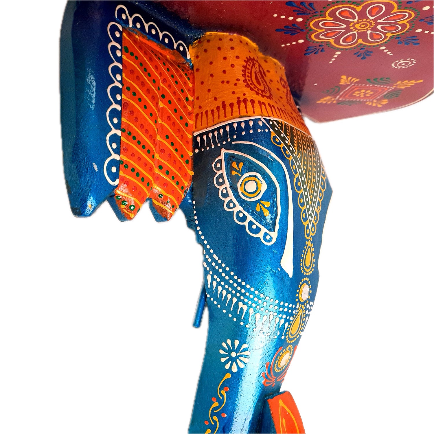 Elephant Head Wall Hanging | Wooden Handcrafted Elephant Face Wall Decor | Ethnic Rajasthani Showpiece for Home & Gifting - 14 Inch - Apkamart #Style_Design 2