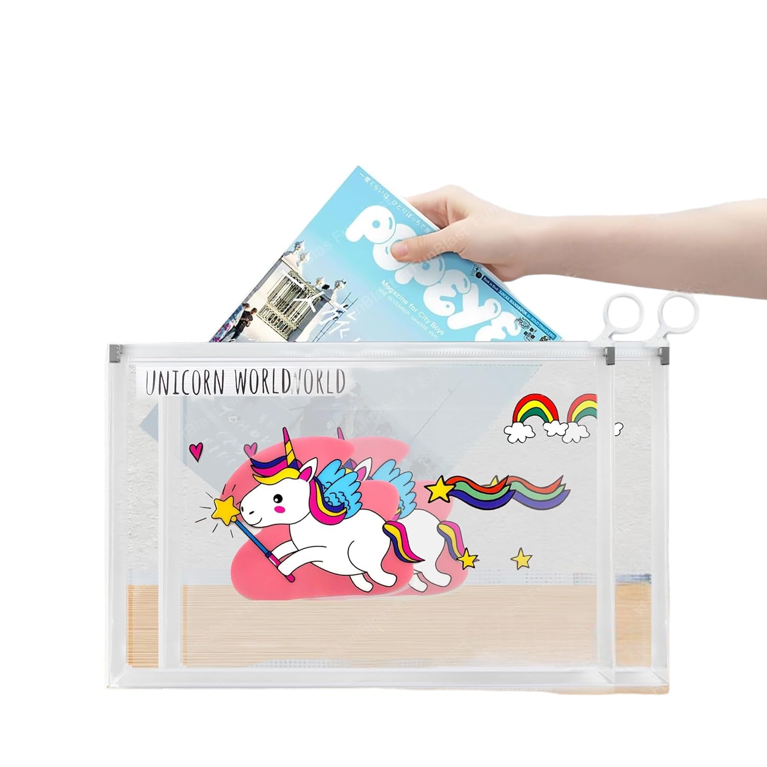 Unicorn Design File Storage Folder | Durable File Folder Organizer for Documents | Files for Students & Office Use | Document File Folder with Zip Closure