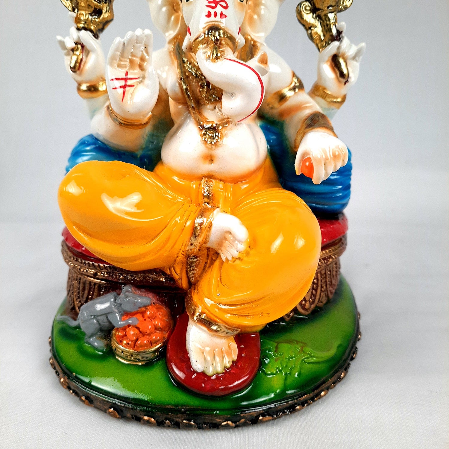 Ganesh Idol Murti | Shri Ganesha Statue | Ganpati Murti - for Puja, Home, Office Desk, Table, Living Room Decor & Gifts - 8 Inch - Apkamart