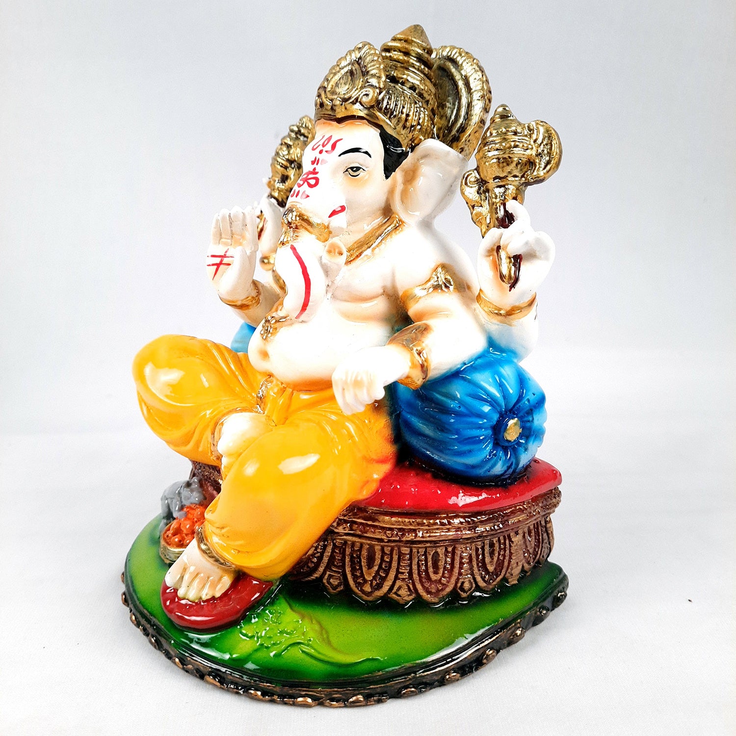 Ganesh Idol Murti | Shri Ganesha Statue | Ganpati Murti - for Puja, Home, Office Desk, Table, Living Room Decor & Gifts - 8 Inch - Apkamart